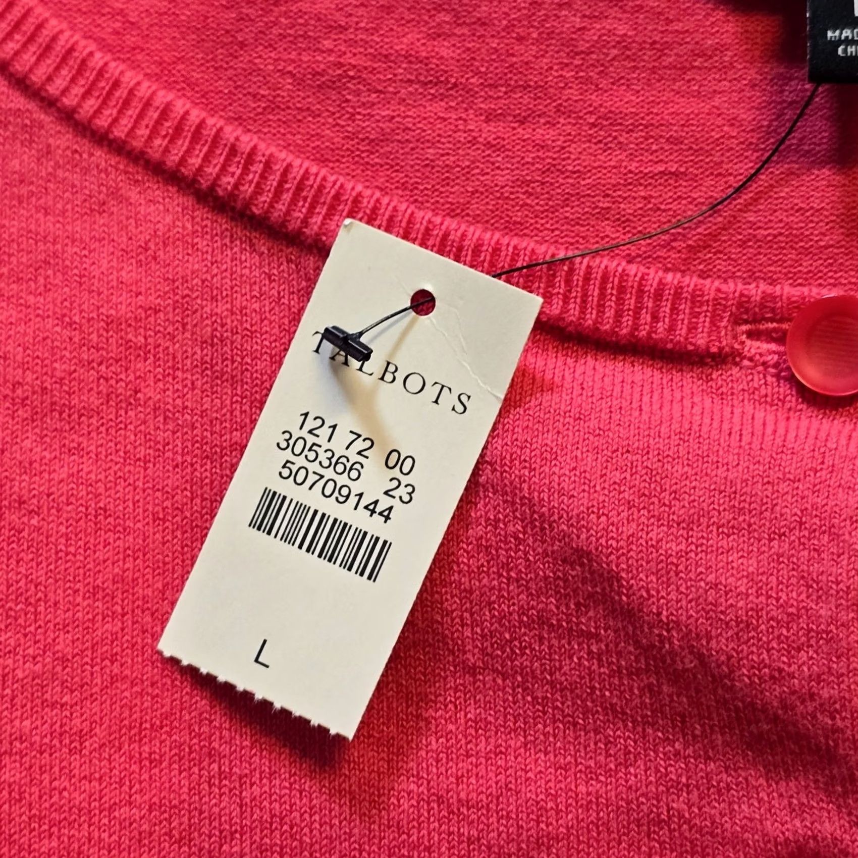 Talbots Talbots Cardigan Womens Large Pink Pima Lace ShortSleeve Stretch Casual Sweater Size L / US 10 / IT 46 - 3 Thumbnail