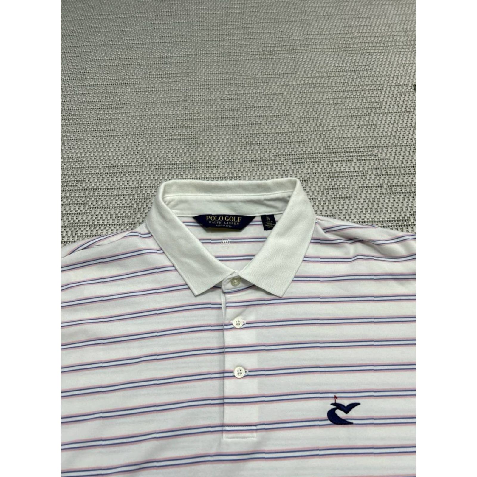Polo Ralph Lauren Polo Ralph Lauren Shirt Mens XL White Pink Blue Cotton Knit Striped Logo Polo Golf * Size US XL / EU 56 / 4 - 2 Thumbnail