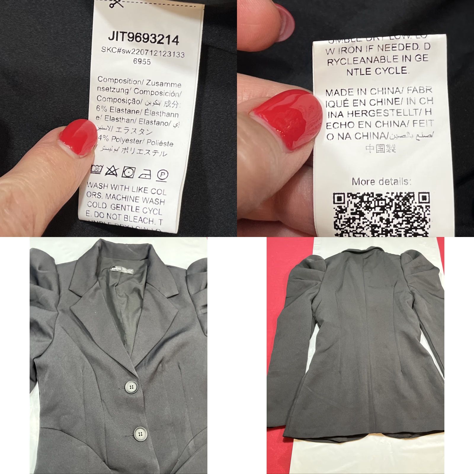 Shein SHEIN Penny Dreadful Black Button Jacket Women’s SMALL Long Puff Sleeves Witchy Size S / US 4 / IT 40 - 9 Thumbnail