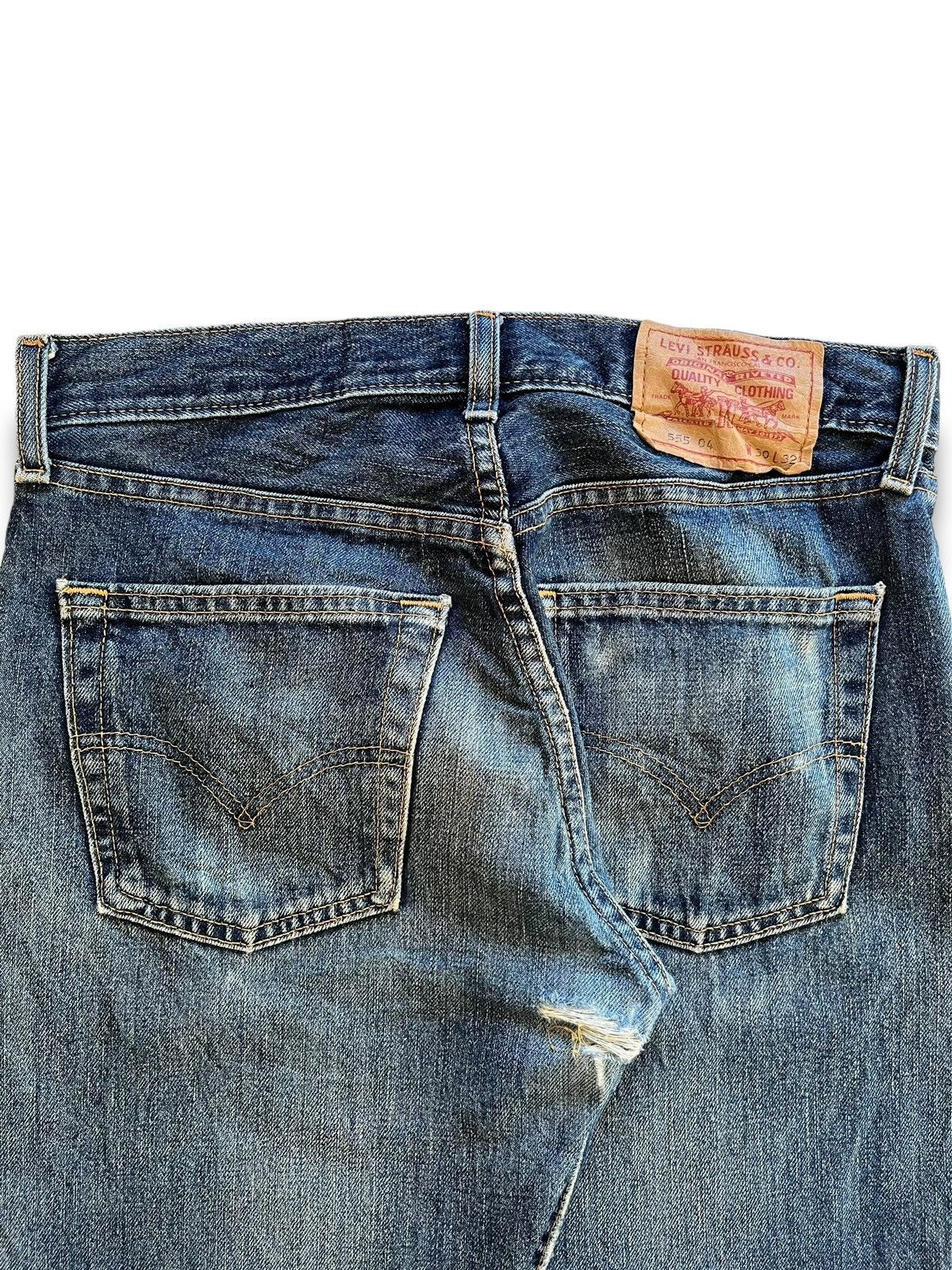 Levi's × Levi's Vintage Clothing UK Vintage 90s Levis 555 Button Fly Blue Wash Flare Jeans Size US 30 / EU 46 - 8 Thumbnail