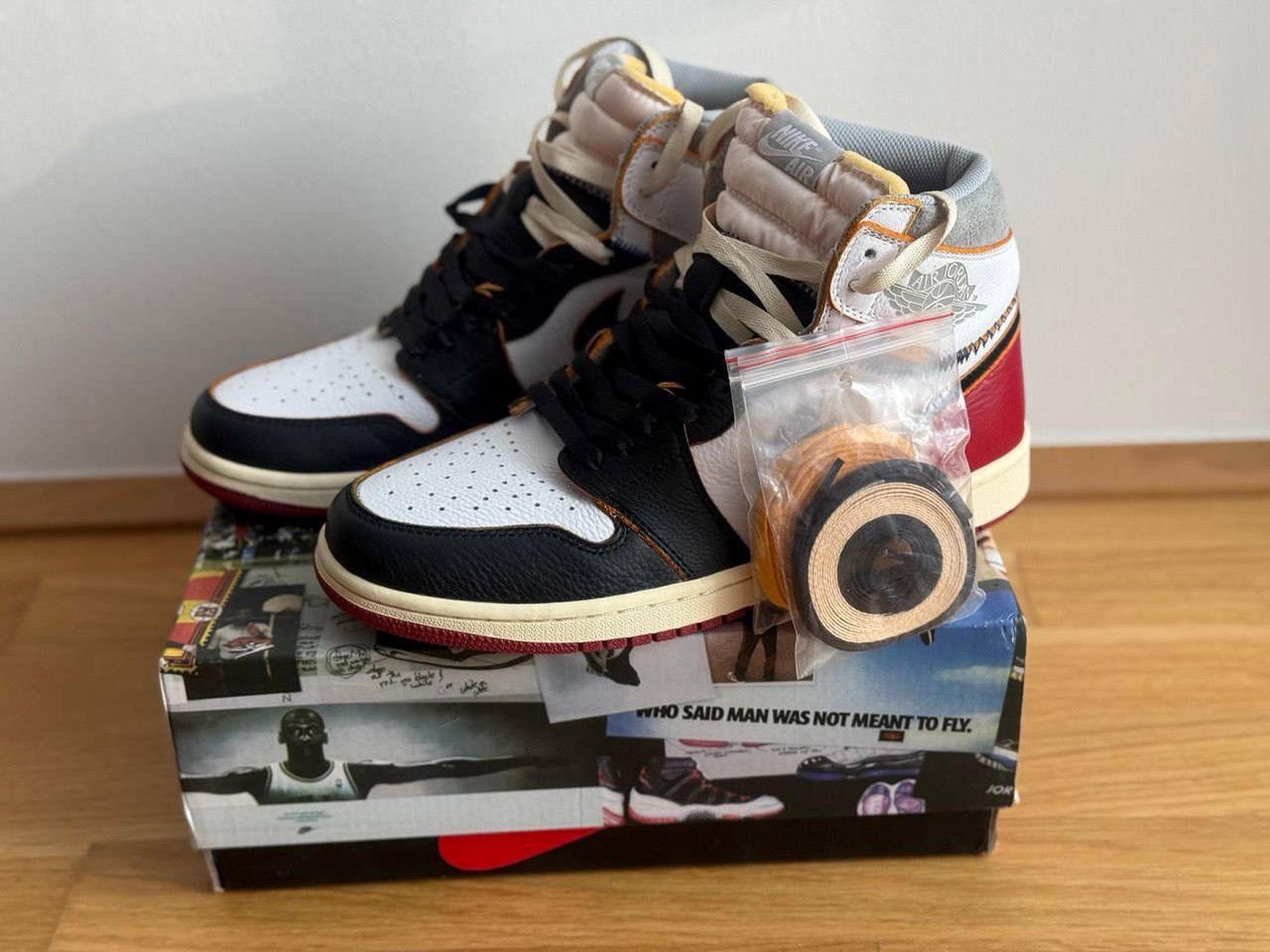 Nike UNION LA X JORDAN 1 RETRO HIGH NRG 'BLACK TOE' Size US 9 / EU 42 - 3 Thumbnail