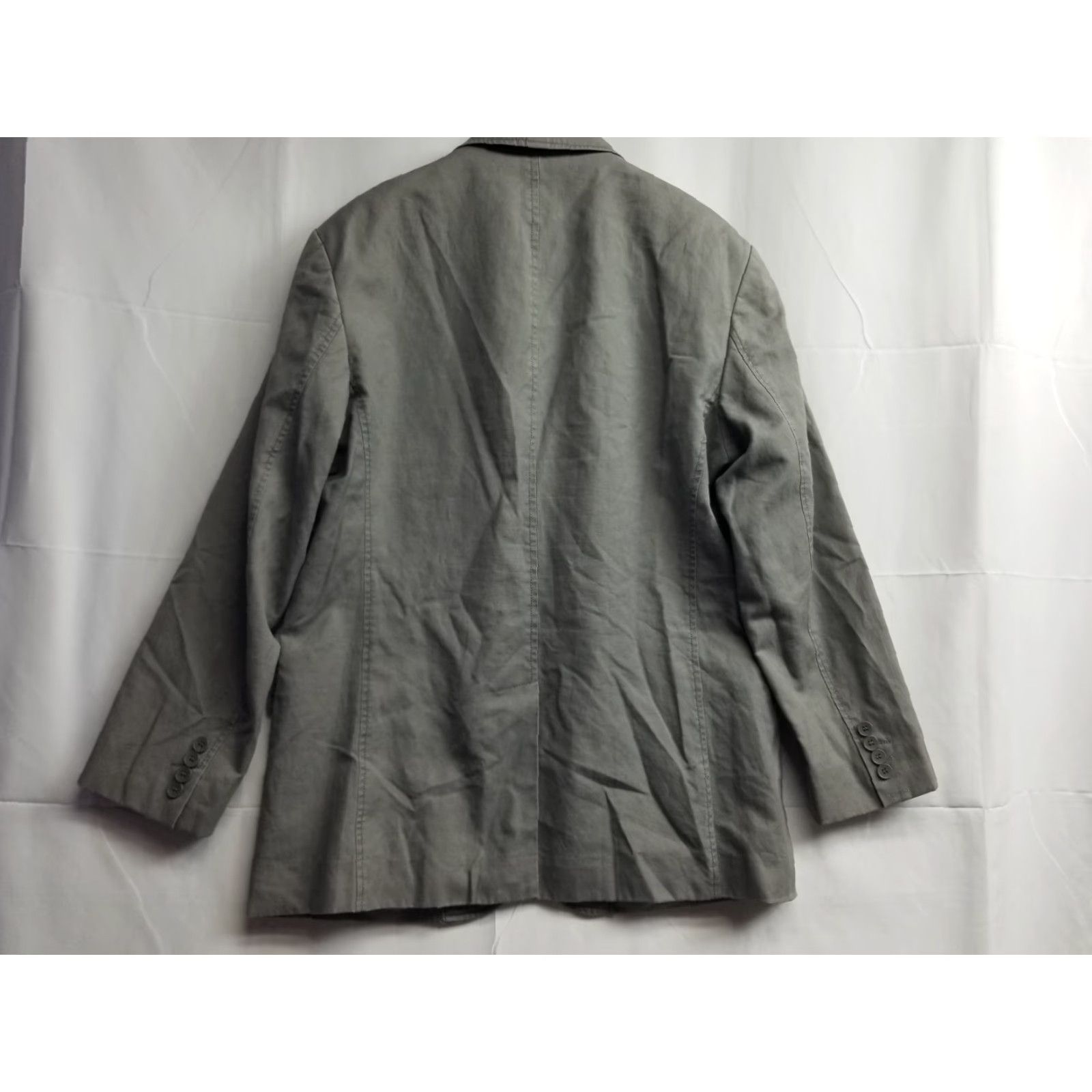 Kenneth Cole Kenneth Cole Blazer Men's Linen Blend Jacket Gray 42 Large Regular Figure 2 Piece Sports Coat Jacket Business Casual Wedding Size 42R - 2 Thumbnail