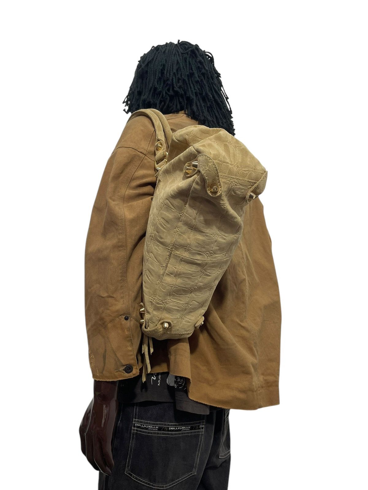 Genuine Leather Full Suede Leather Linea Pelle East-West Bag 1🟩6 Size ONE SIZE - 5 Thumbnail