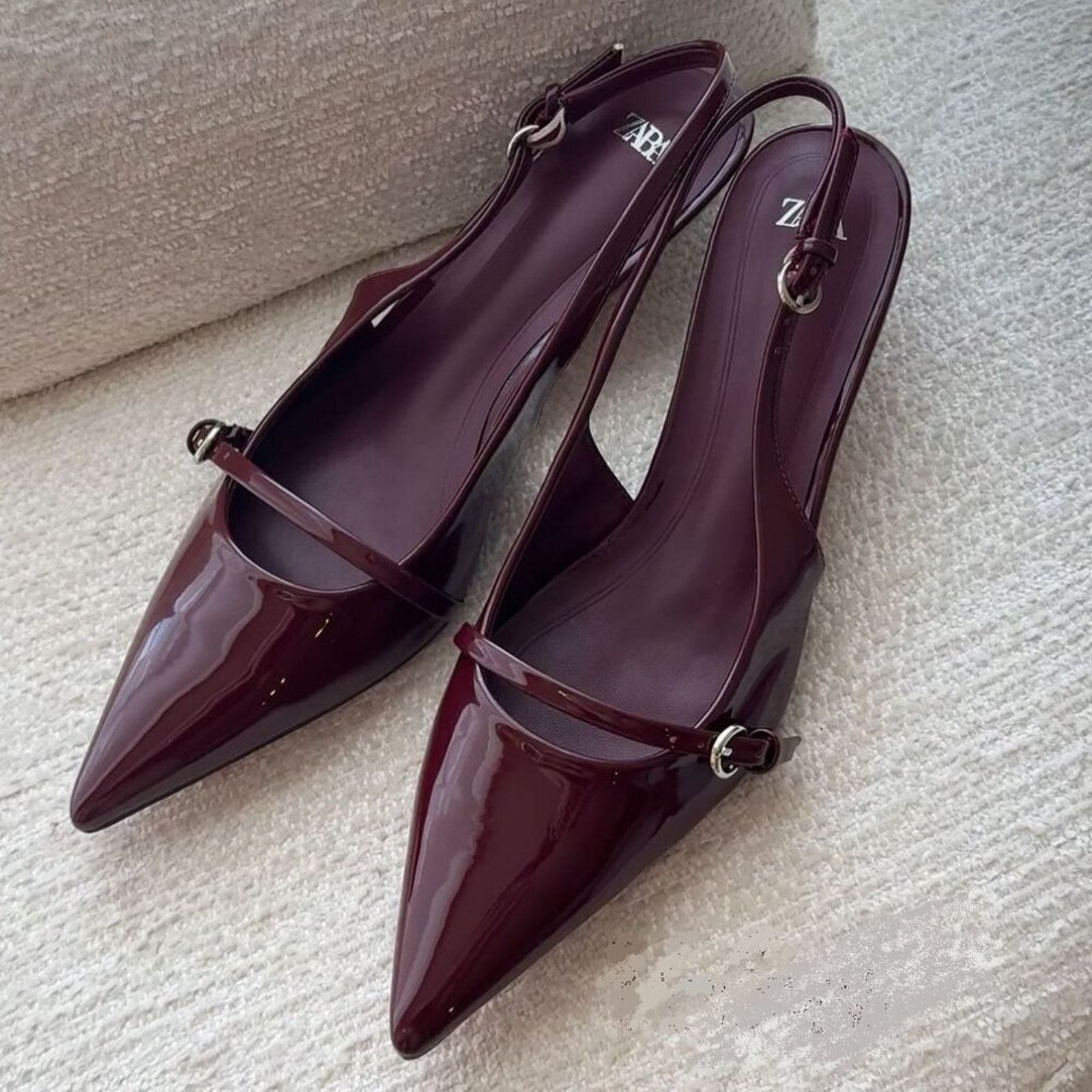 Zara ZARA VIRAL CHERRY RED FALL SLINGBACKS LAST ONE!!! Size US 7.5 / IT 37.5 - 2 Thumbnail