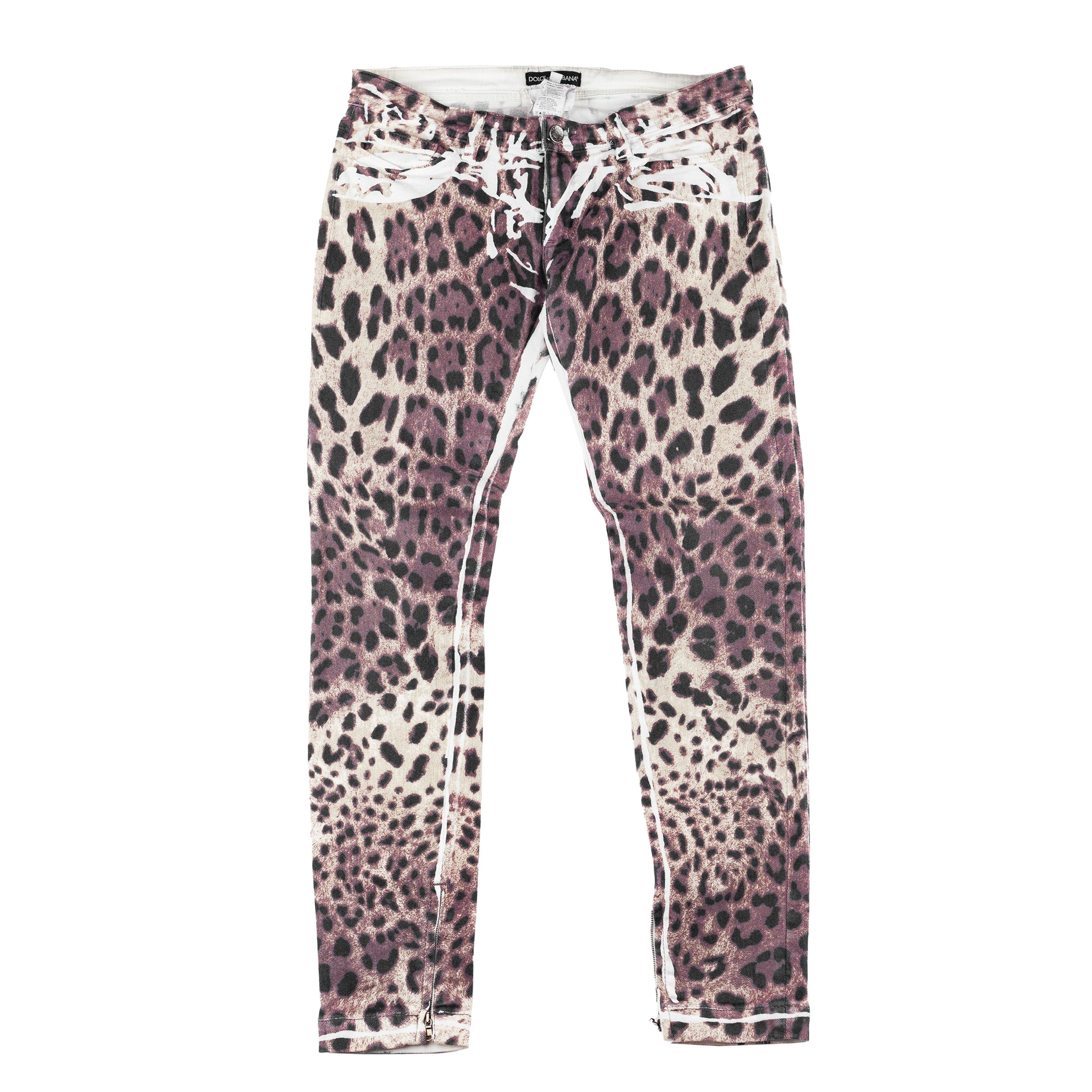Dolce & Gabbana Dolce & Gabbana Cheetah Skinny Mid Rise Vintage Pants (S) Size 26" / US 2 / IT 38 - 1 Thumbnail