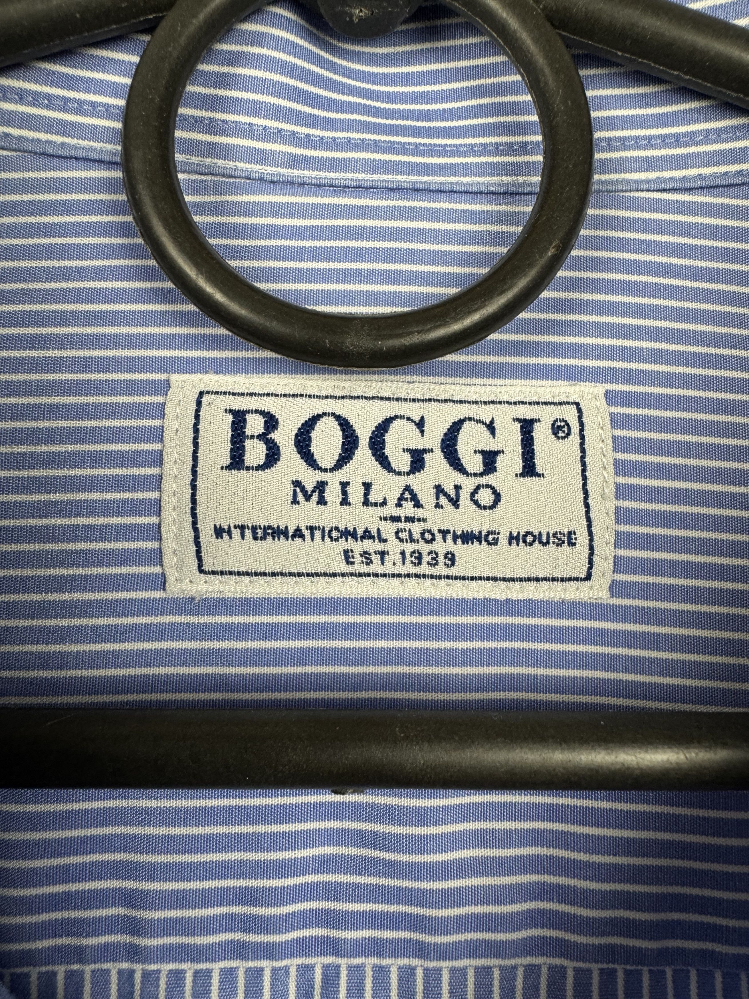 Boggi Boggi Milano Blue Striped Shirt Size 42 100% Cotton Size US XS / EU 42 / 0 - 21 Thumbnail