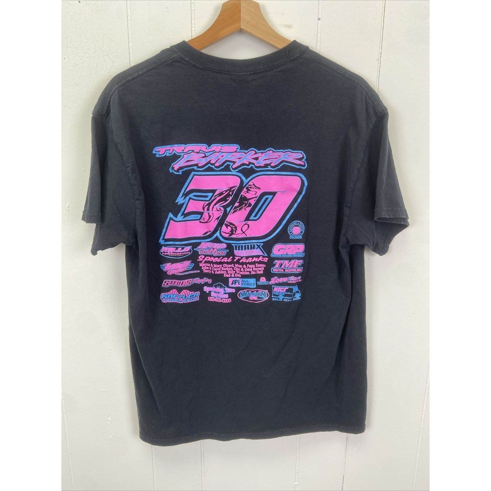 Vintage Racing T-Shirt Neon Pink Print Double Sided #30 Size L Size US L / EU 52-54 / 3 - 4 Thumbnail