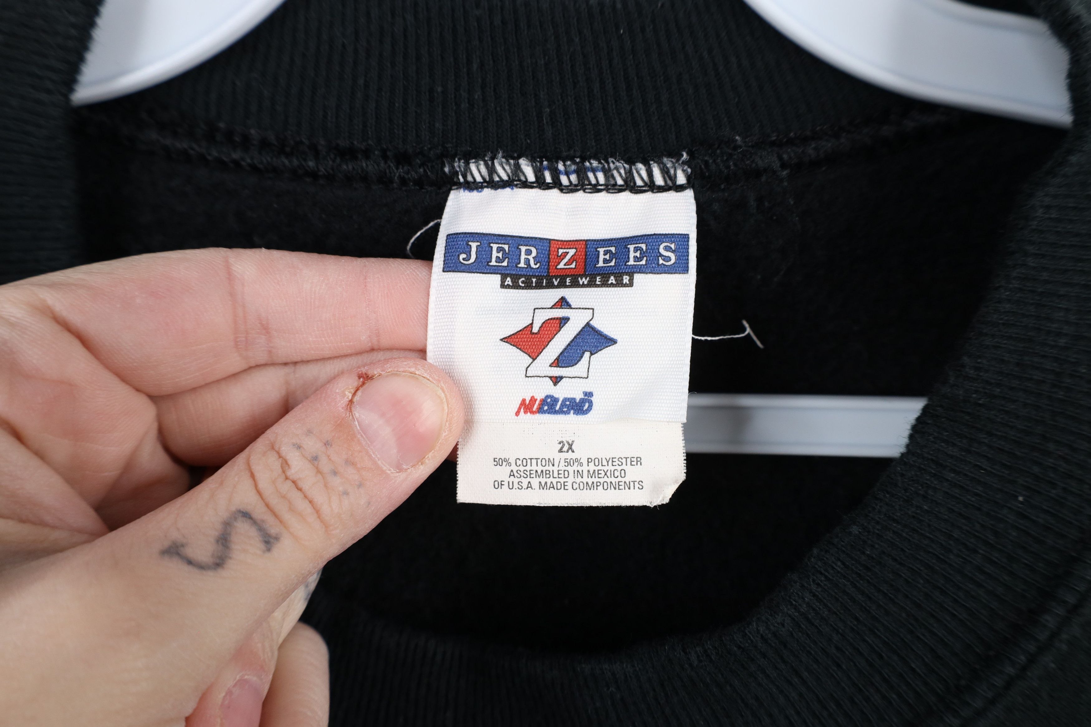 Vintage Vintage 90s Streetwear Blank Heavy Crewneck Sweatshirt Black Size US XXL / EU 58 / 5 - 4 Thumbnail