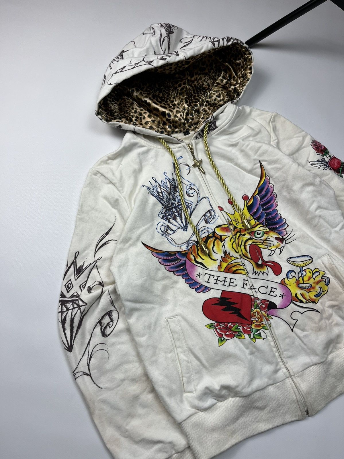 If Six Was Nine LGB IfSixWasNine Ed Hardy Style Leopard Fur Faux Zip Hoodie Size M / US 6-8 / IT 42-44 - 5 Thumbnail