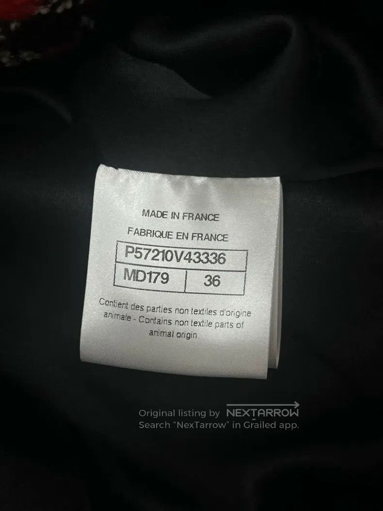 Chanel Chanel Red and black checkered tweed long belted coat Size XS / US 0-2 / IT 36-38 - 7 Thumbnail