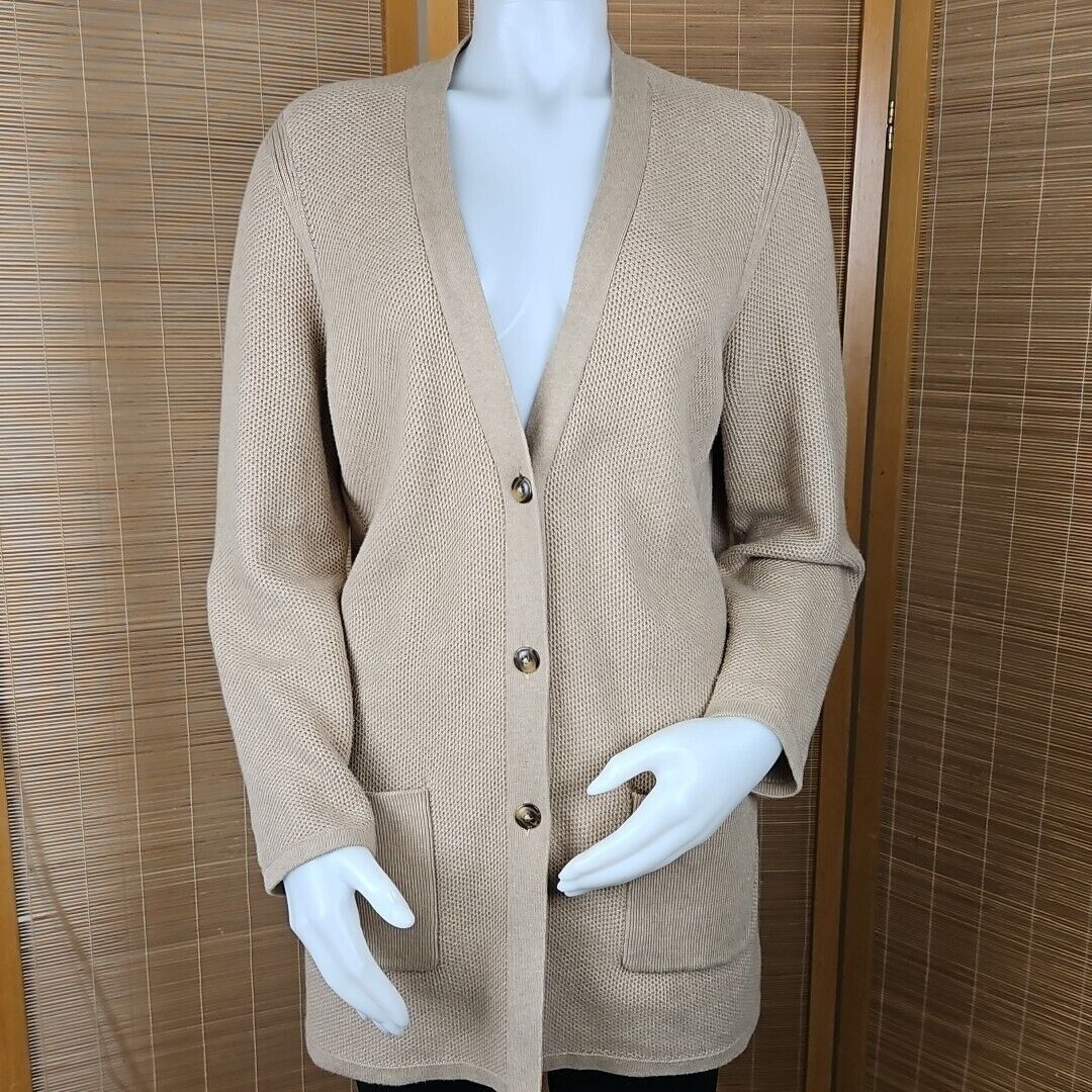 Other J Jill Sweater Womens Petite L V Neck Cardigan Duster Cotton Size L / US 10 / IT 46 - 2 Thumbnail