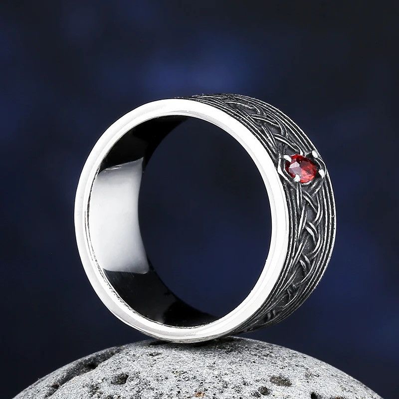 Jewelry Creative Red Gemstone Ring Size ONE SIZE - 3 Thumbnail