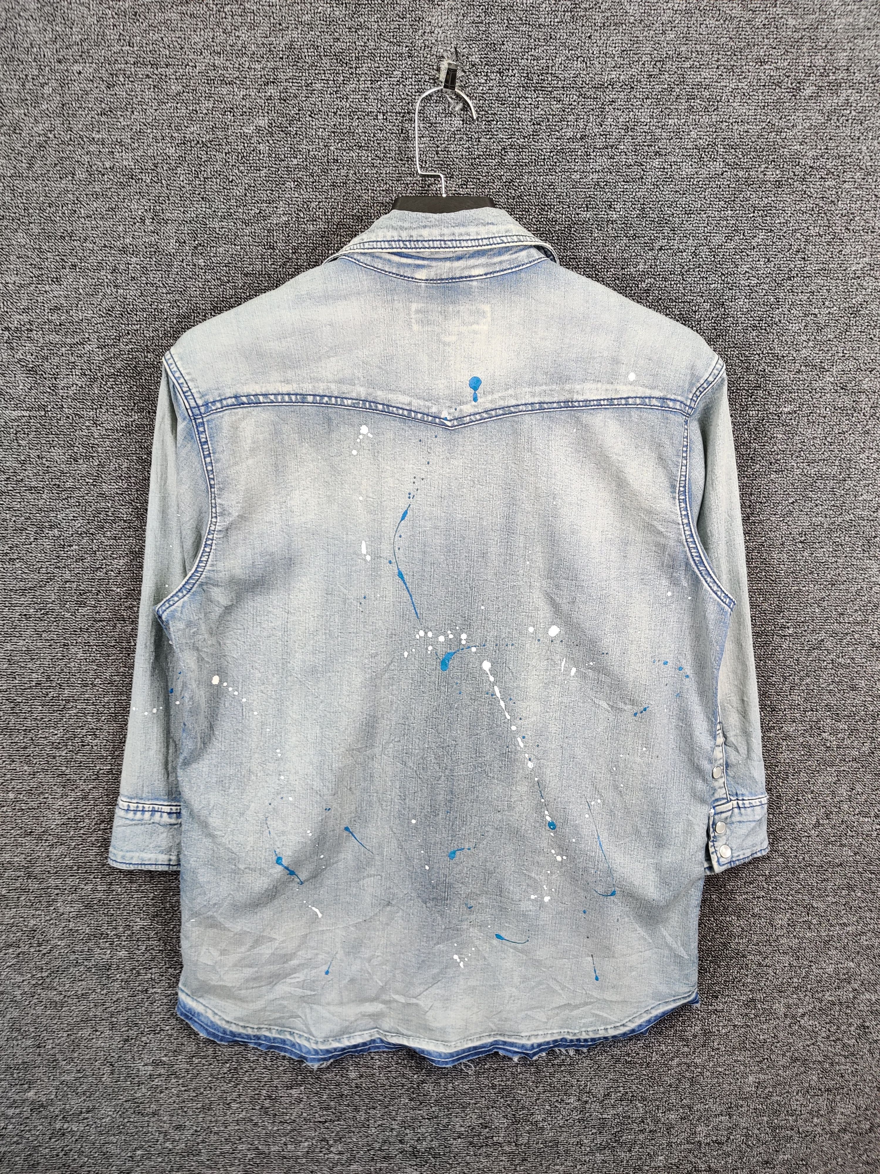 In The Attic Vintage In The Attic Paint Denim Button Ups Shirt Size US L / EU 52-54 / 3 - 4 Thumbnail