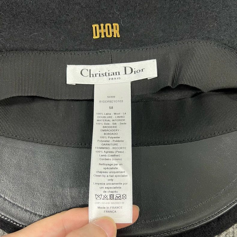 Dior Dior Wool Leather Beret Hat Essential Autumn-2506 Size ONE SIZE - 7 Thumbnail