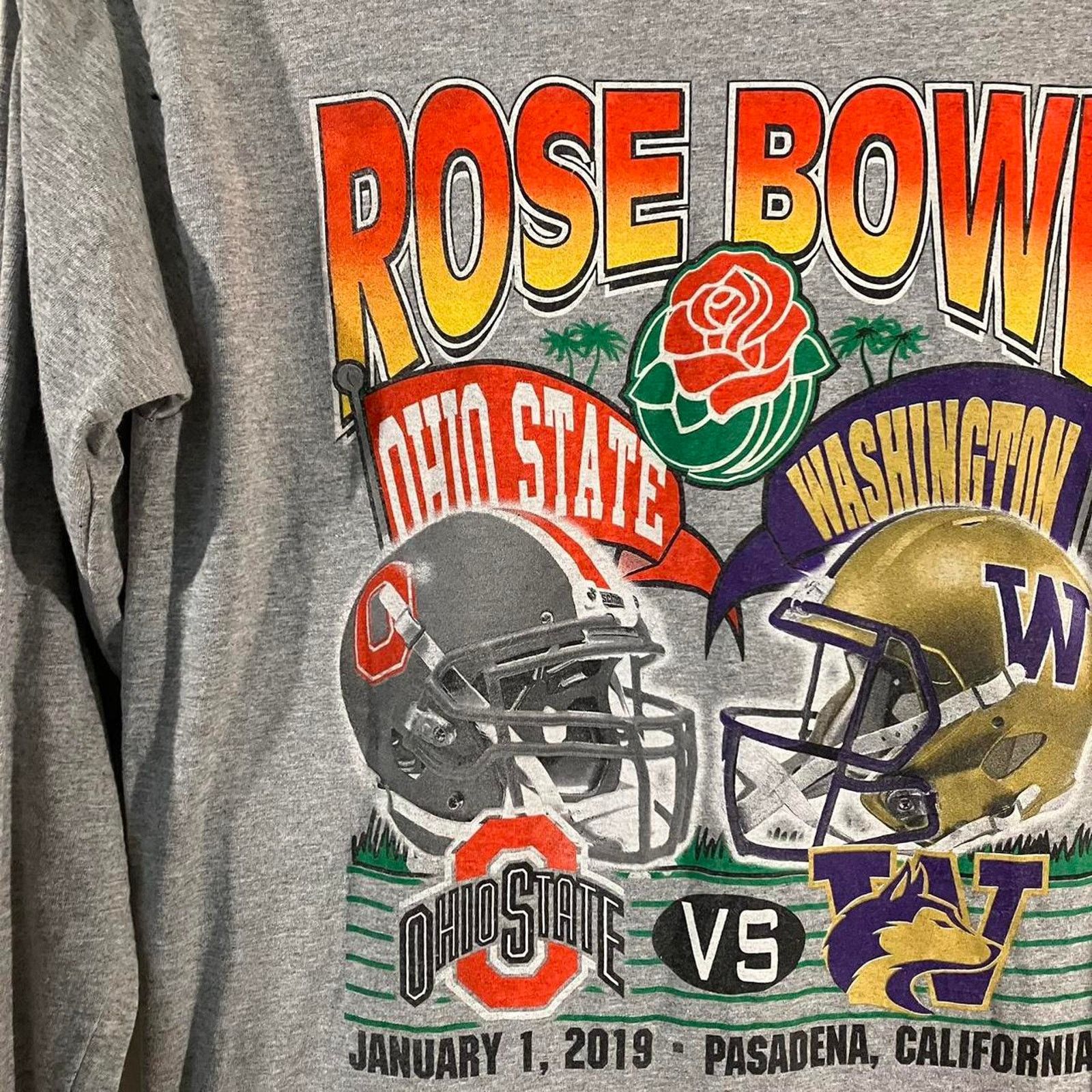 Fruit Of The Loom × NCAA 2019 Grey Buckeyes vs Huskies Rose Bowl T-shirt Medium Size US M / EU 48-50 / 2 - 2 Thumbnail