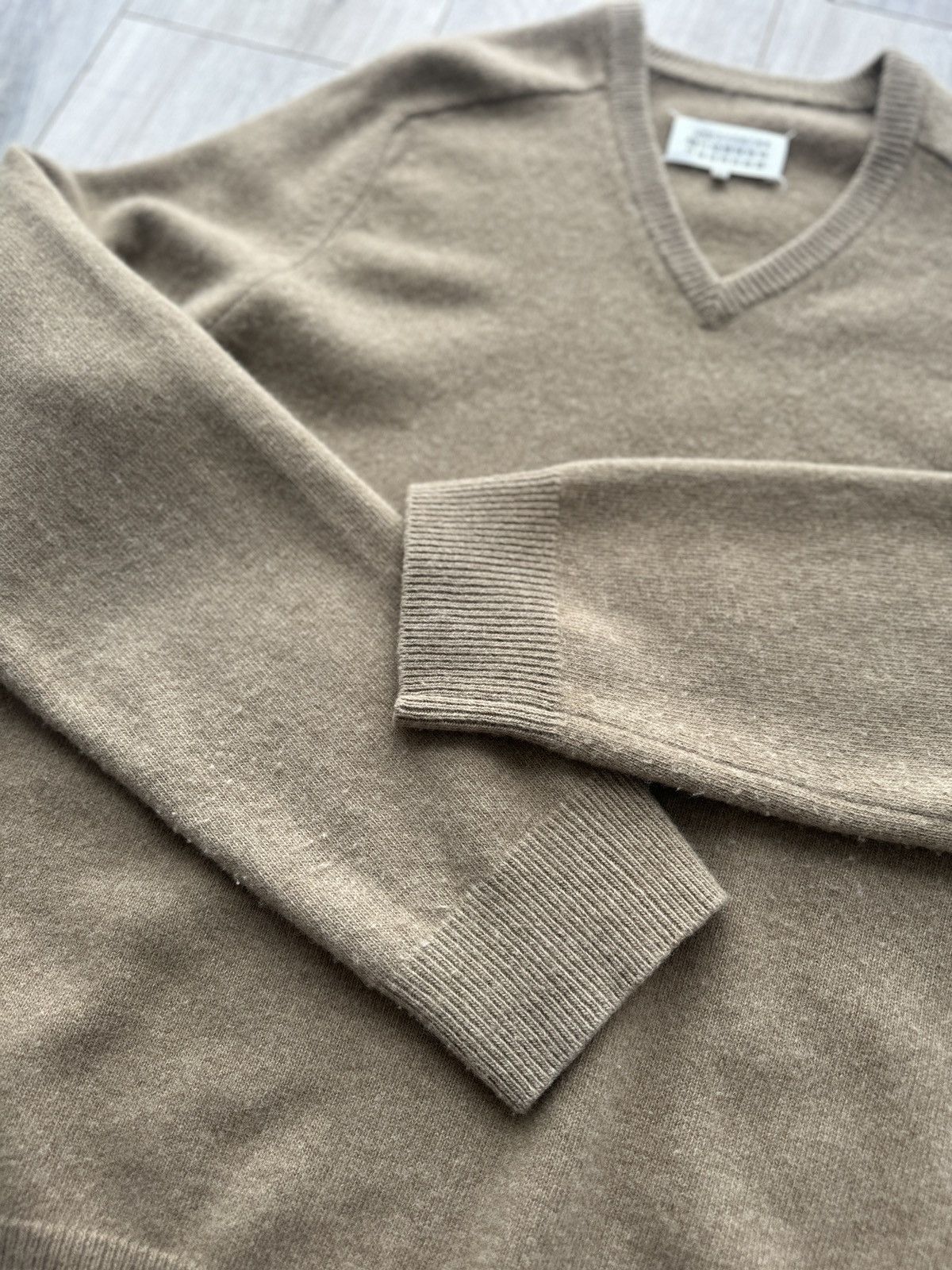 Maison Margiela 2024 Maison Margiela V Neck Knitted Wool Sweater Size US XXL / EU 58 / 5 - 8 Thumbnail