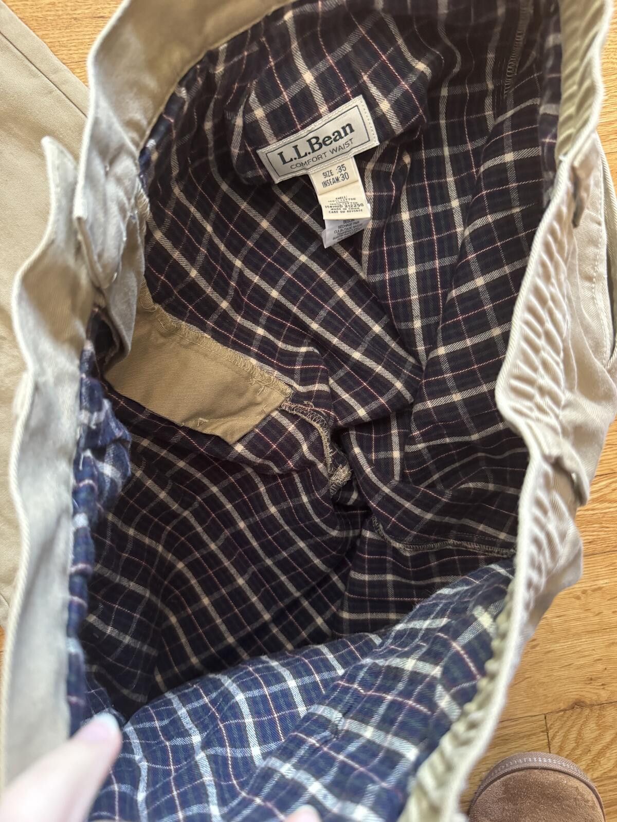 L.L. Bean L.L.Bean Comfort Cotton Lined 35x30 Size US 35 - 4 Thumbnail