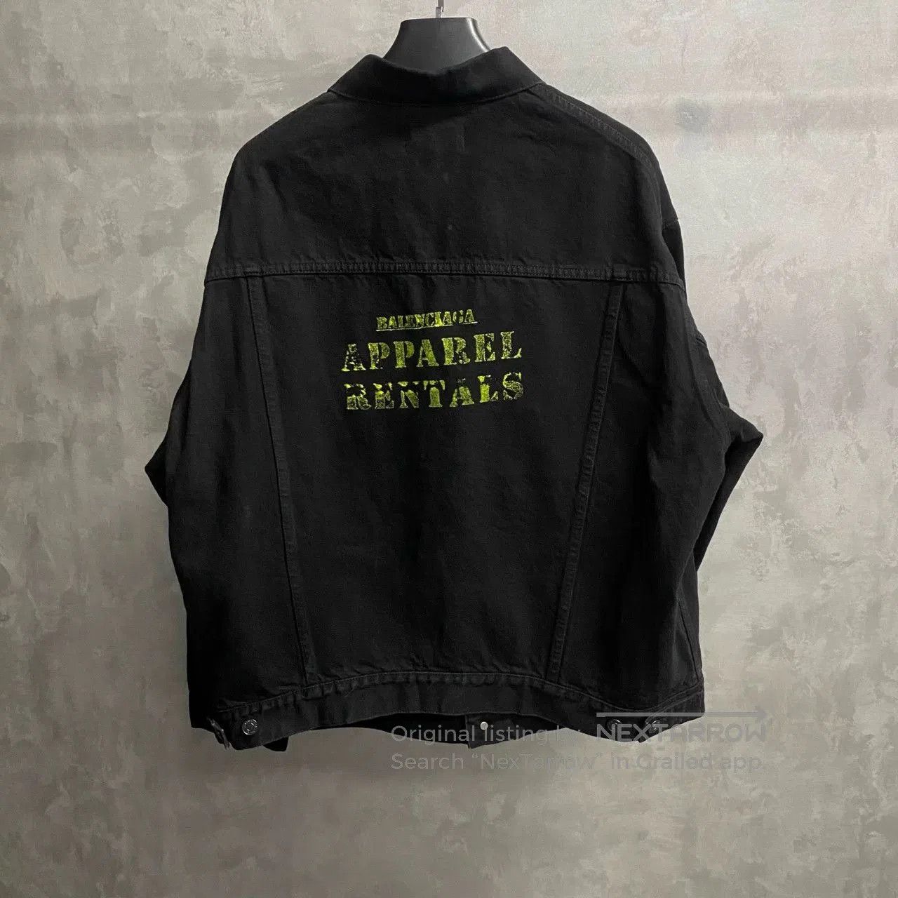 Balenciaga Balenciaga Black Green Logo Denim Jacket. Size US M / EU 48-50 / 2 - 2 Thumbnail