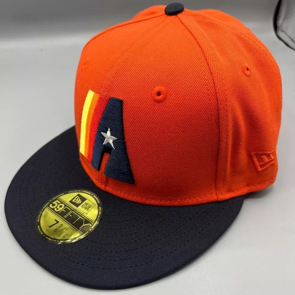New Era Houston Astros Hat Men 7 3/8 59Fifty New Era Fitted Cap New Size ONE SIZE - 3 Thumbnail