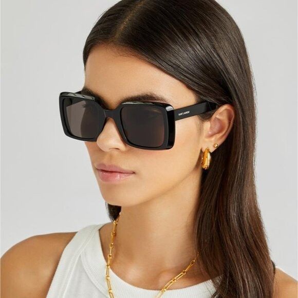Saint Laurent Paris NEW SAINT LAURENT SUNGLASSES WOMEN BLACK SL497 001 Size ONE SIZE - 2 Thumbnail