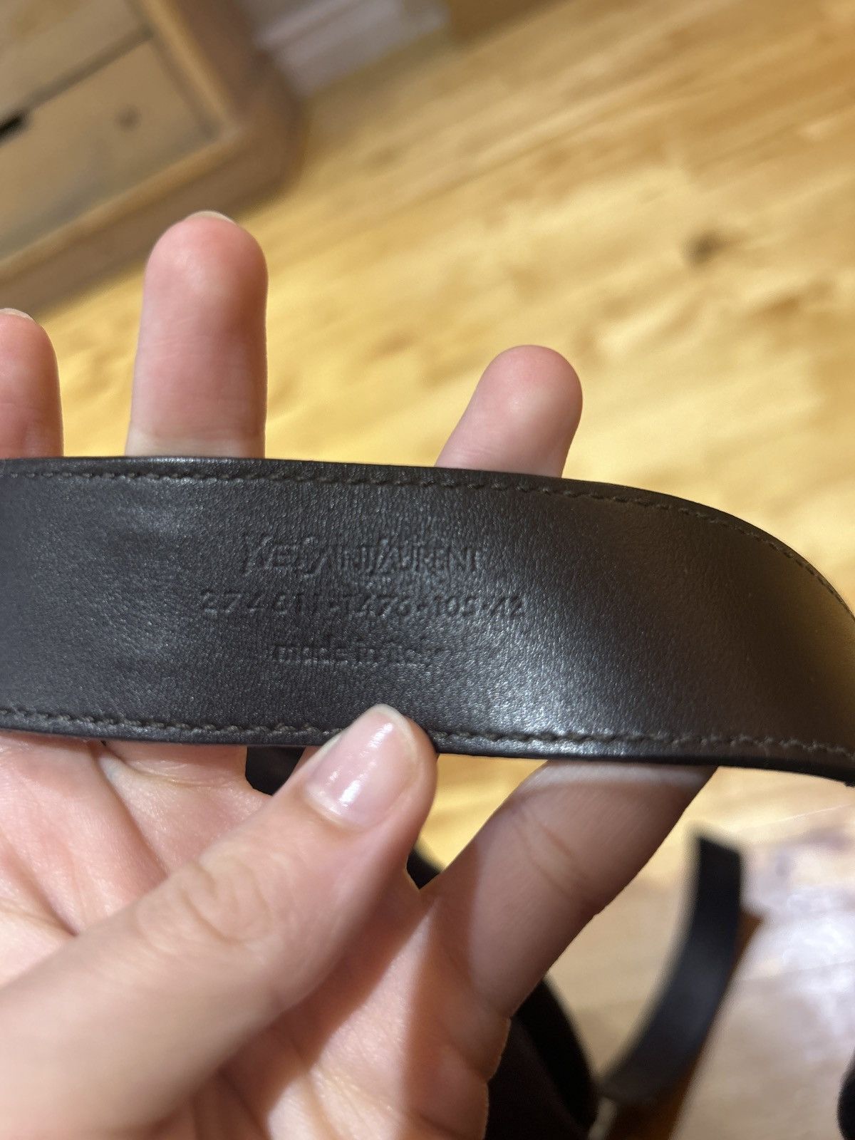 Yves Saint Laurent YSL Cassandre leather belt Size 42 - 2 Thumbnail