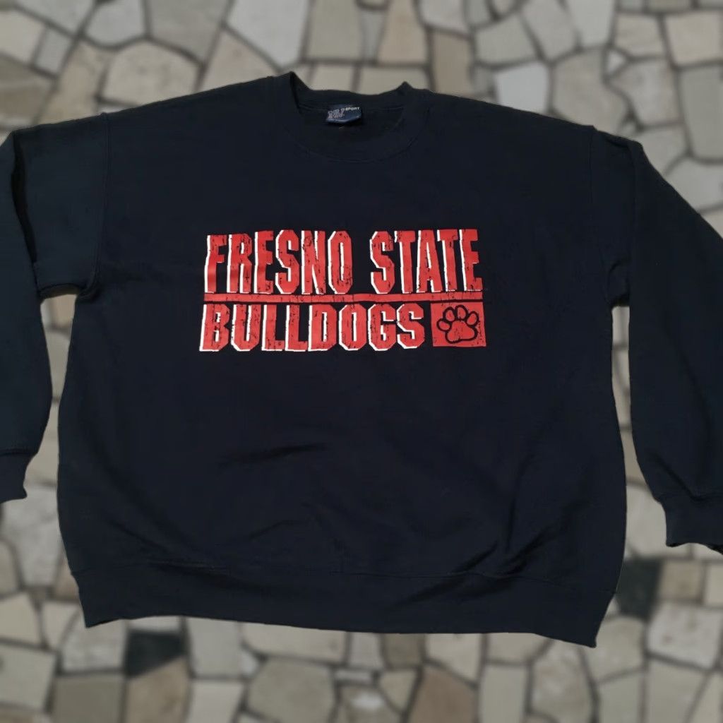 Vintage MV Sport Fresno State Sweatshirt Men L Navy Crew Neck University Bulldogs Shirt Pullover Black? Size US L / EU 52-54 / 3 - 1 Thumbnail
