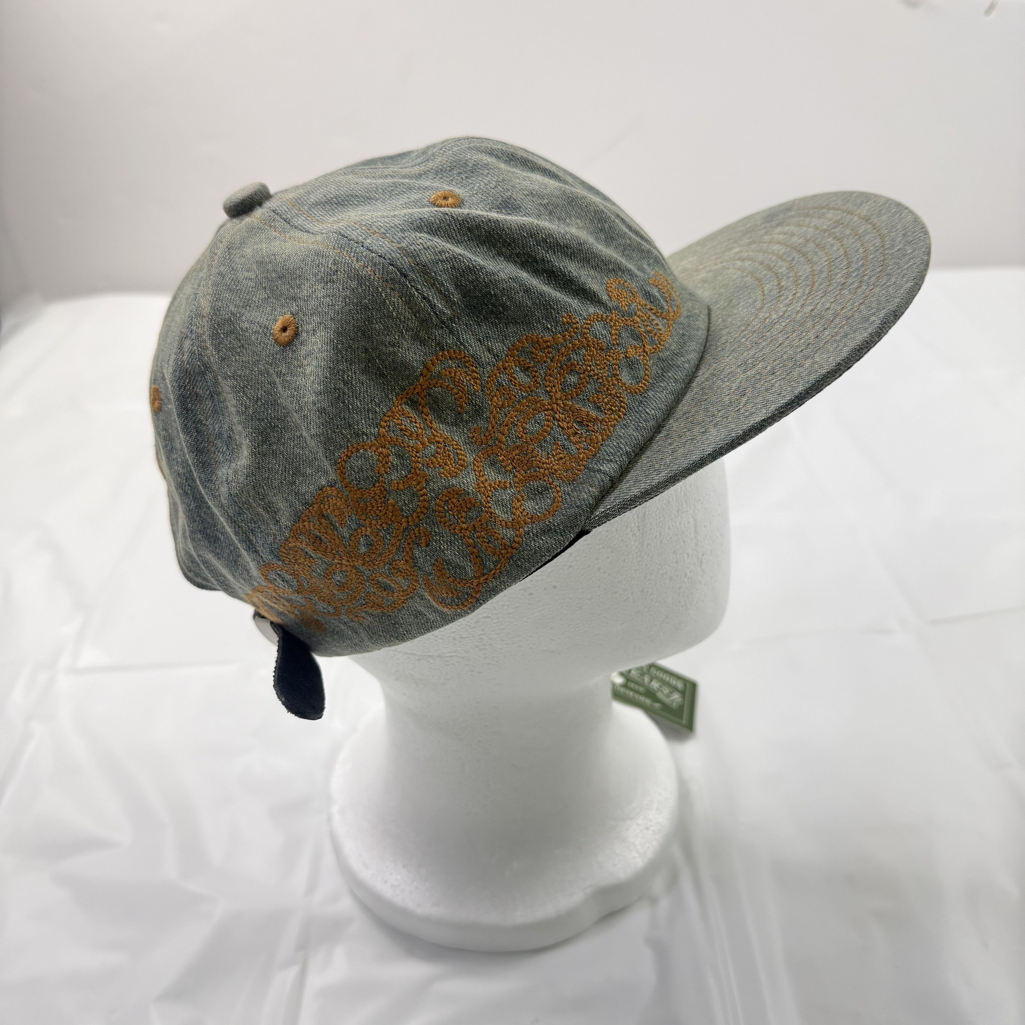 DENIM TEARS Denim Tears Blue Washed Denim Embroidered Strapback Hat Size ONE SIZE - 3 Thumbnail