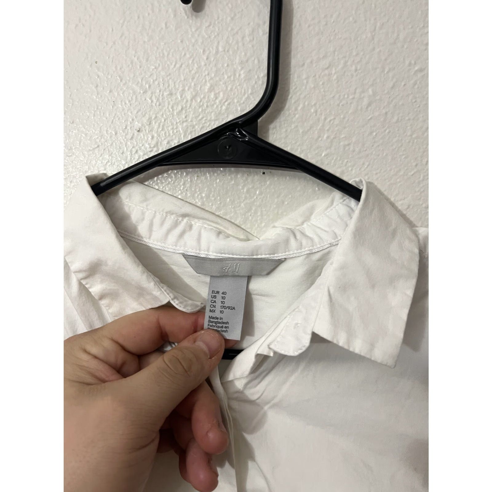 H&M VINTAGE H&M Womens Button-Up Shirt Long Sleeve Solid White Casual 90s Size 10 Size L / US 10 / IT 46 - 3 Thumbnail