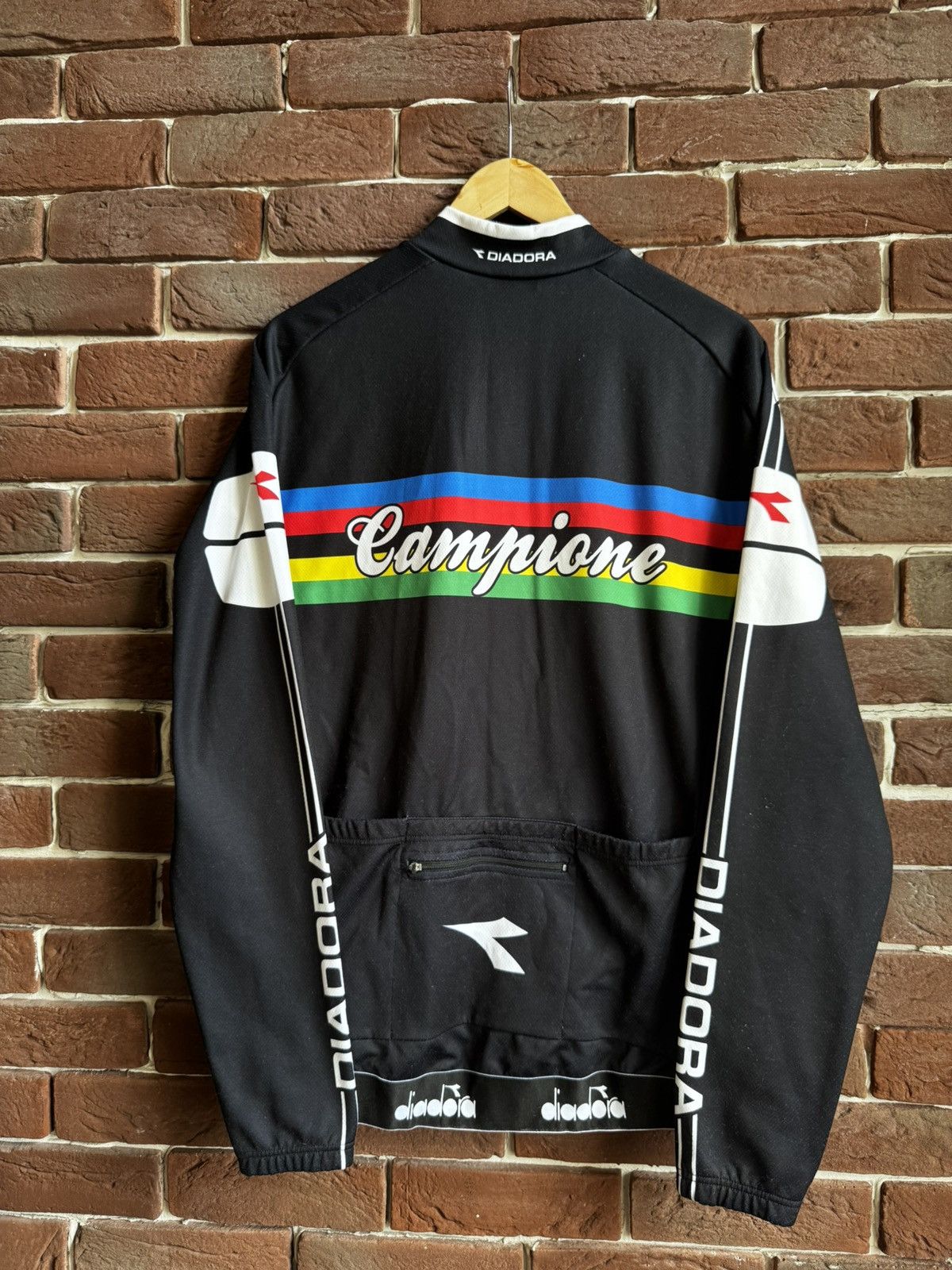 Vintage Vintage Diadora Campione Black Cycling Jersey Longsleeve Size US L / EU 52-54 / 3 - 2 Thumbnail