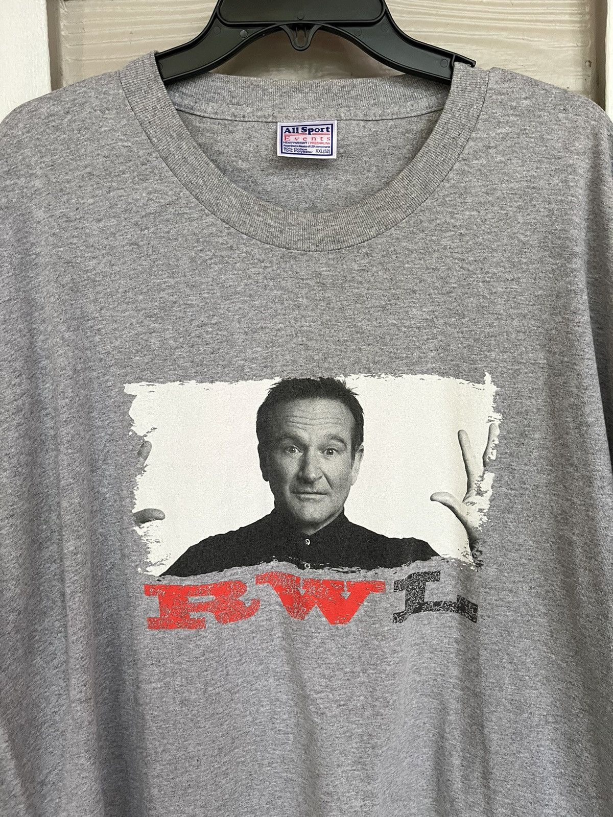 image of Vintage 2002 Robin Williams Tee [ Very Rare ] in Grey, Men's (Size 2XL)