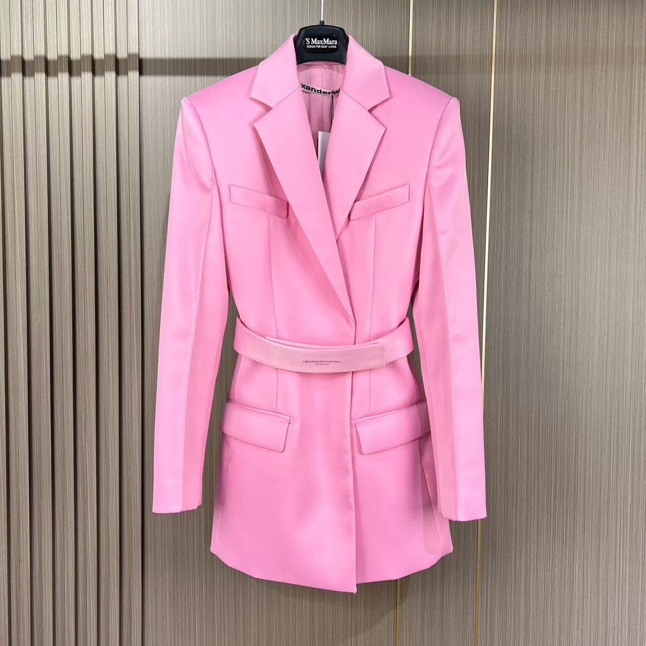 Alexander Wang pink satin belted blazer by Alexander Wang Size XS / US 0-2 / IT 36-38 - 1 Thumbnail