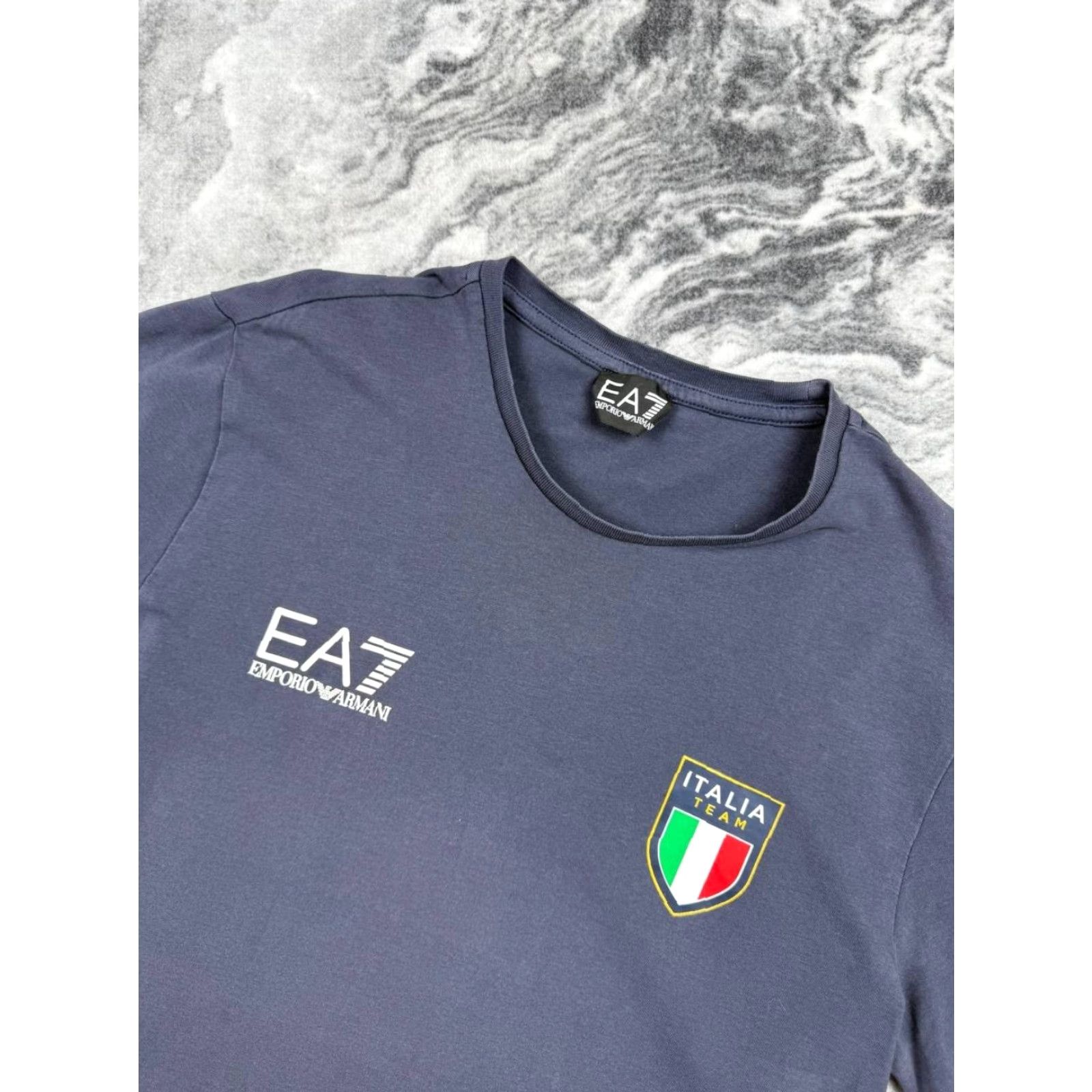 Emporio Armani EA7 Emporio Armani Italy Team T-Shirt Big Logo Men M Blue Size US M / EU 48-50 / 2 - 5 Thumbnail