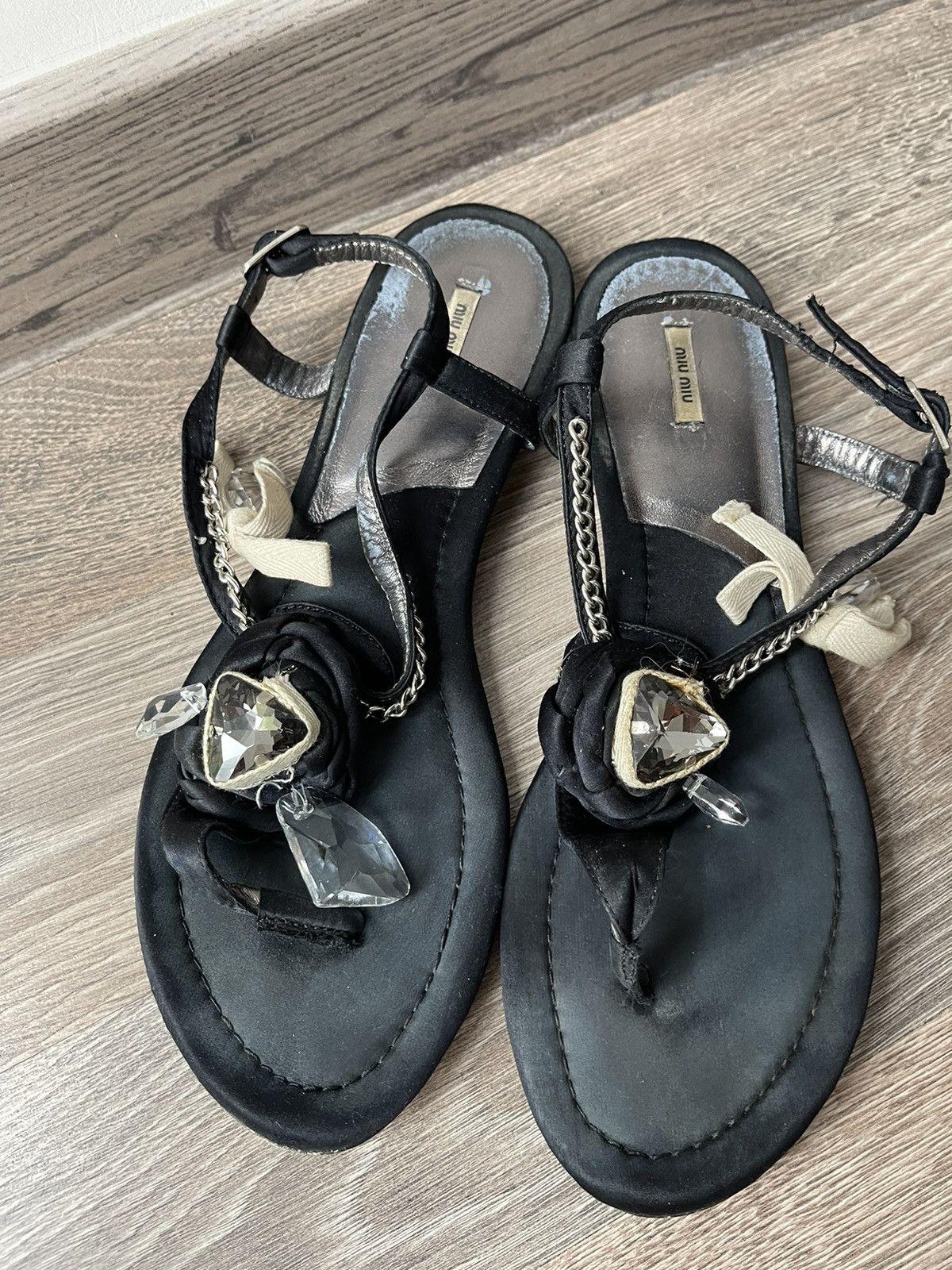 Miu Miu miu miu sandals 39 women shoes black Size US 8.5 / IT 38.5 - 2 Thumbnail