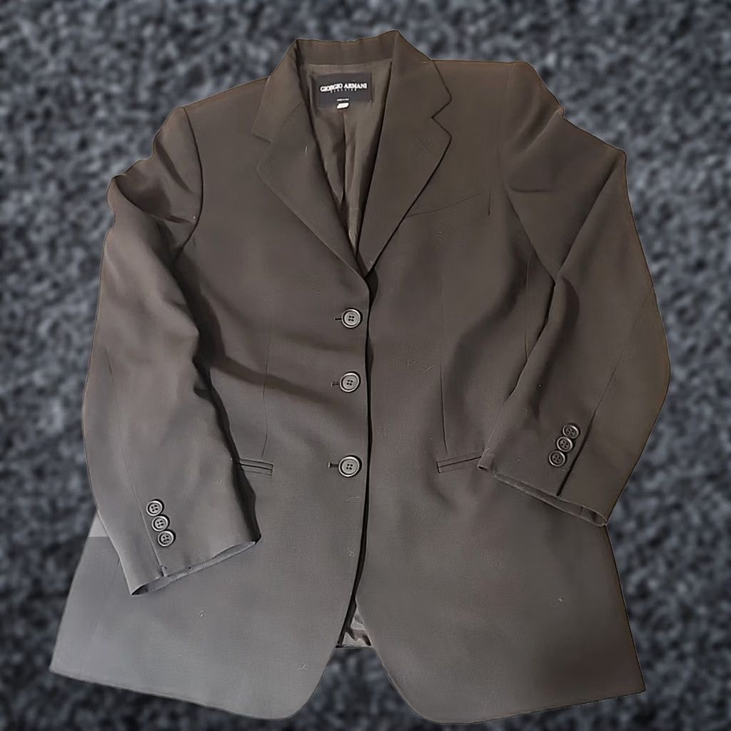 Giorgio Armani VINTAGE Giorgio Armani Classico Blazer Jacket Women S Brown 40 Button Wool Lining Rayon Solid 100% Wool Formal Career Size S / US 4 / IT 40 - 1 Thumbnail
