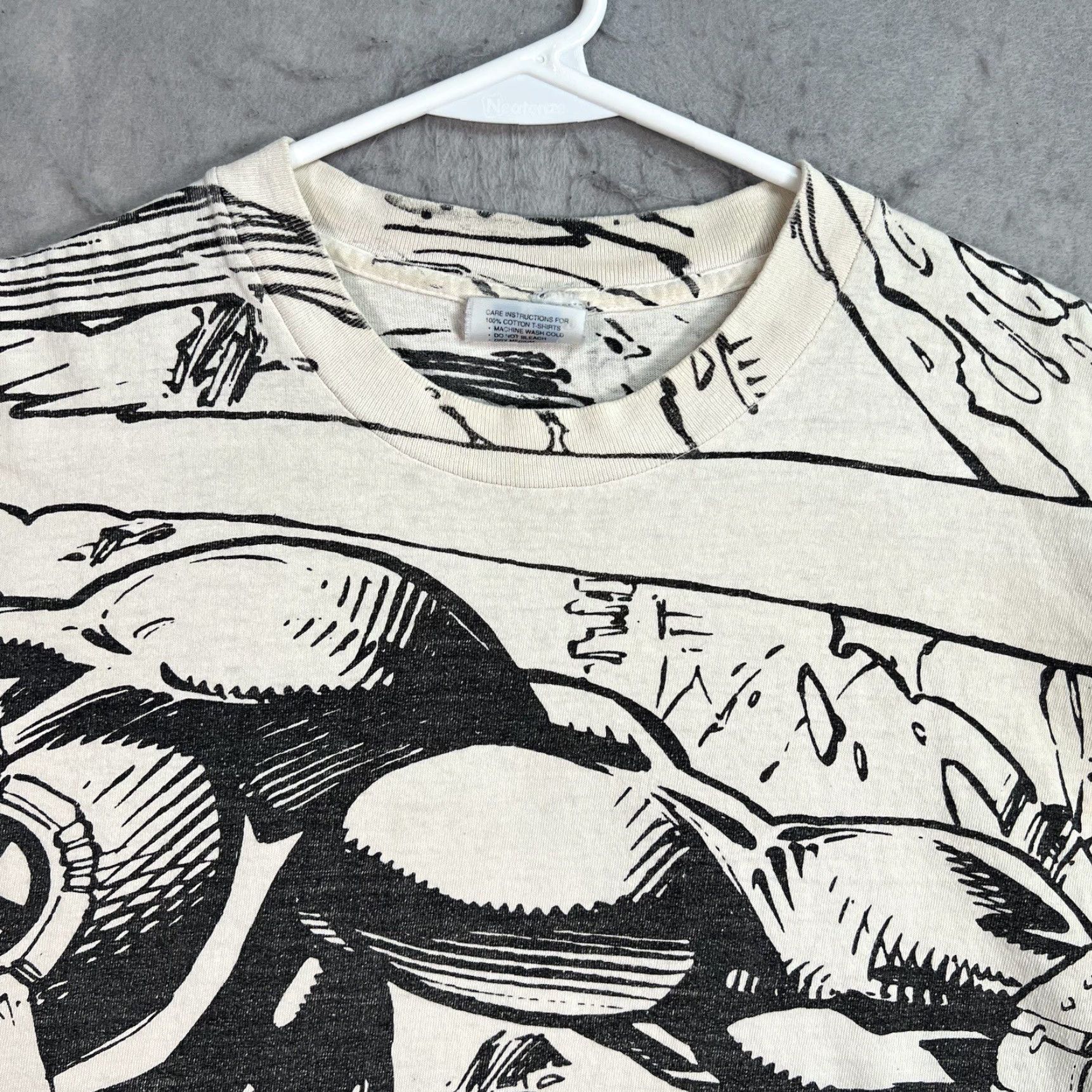 Vintage VINTAGE Marvel T-Shirt Mega Print Adult Mens Medium White Shirt Comics 90s Mens Size US M / EU 48-50 / 2 - 6 Thumbnail