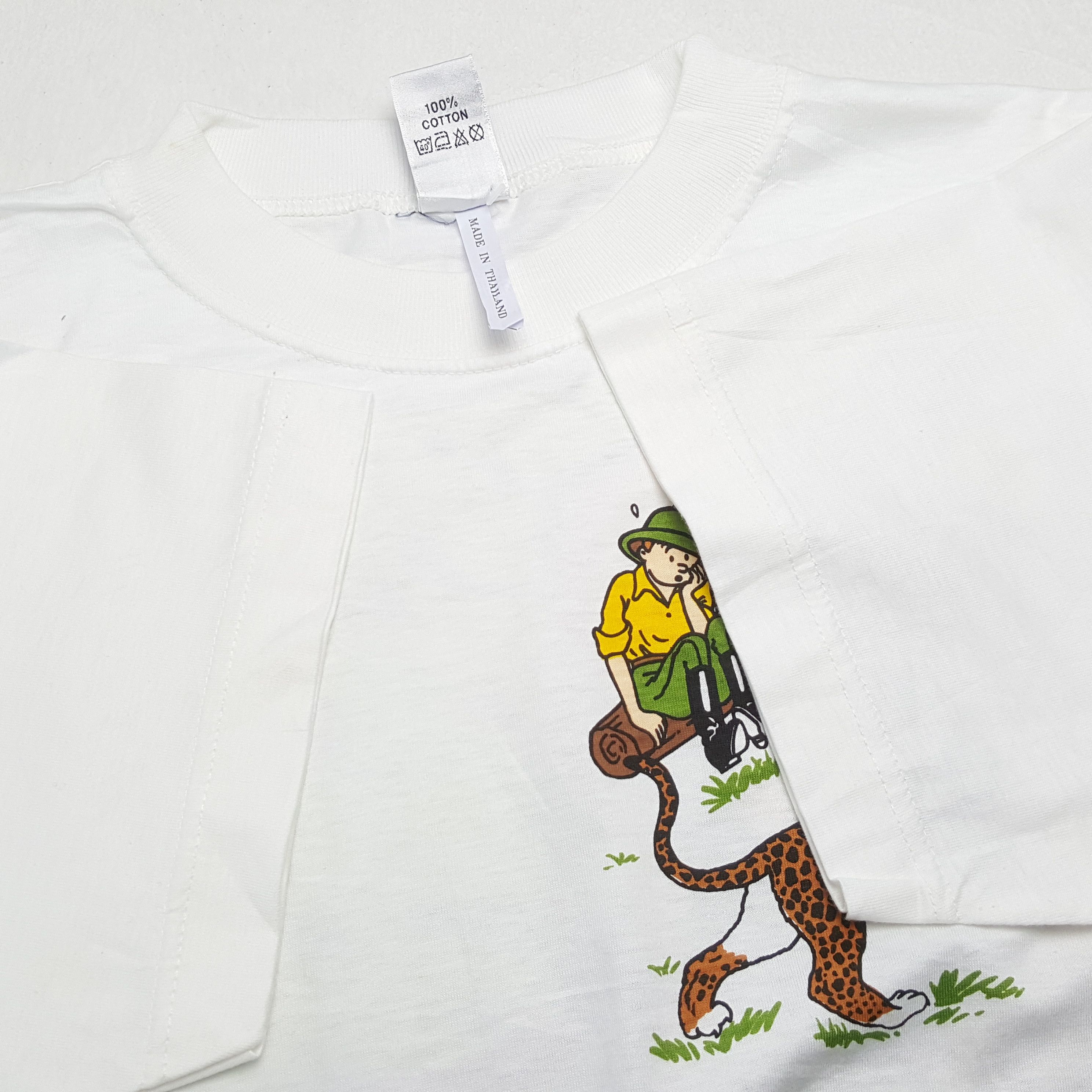 Vintage TINTIN IN THE CONGO Cartoon Tshirt Size US L / EU 52-54 / 3 - 6 Thumbnail