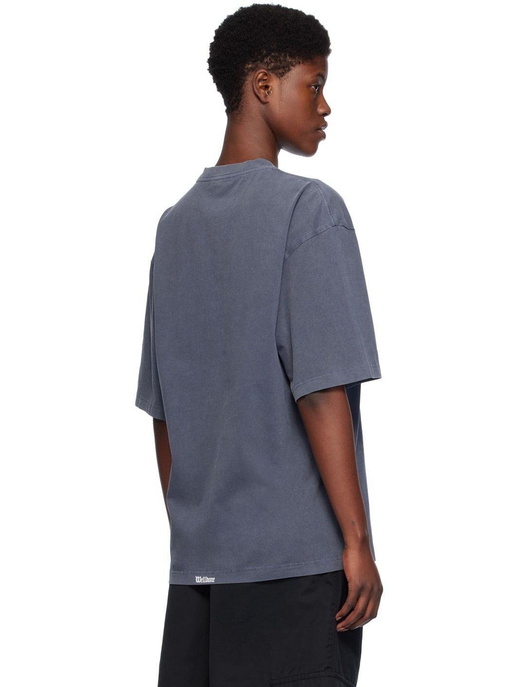 WE11DONE o1mris0824 Horro Print T-Shirt in Navy Size US S / EU 44-46 / 1 - 5 Thumbnail