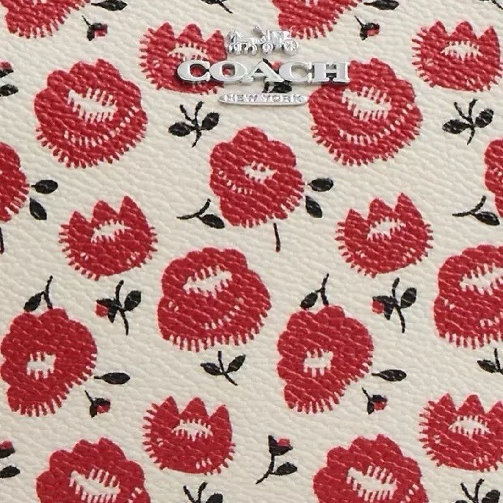 Coach NWT Coach Nolita 19 With Floral CBM74 Silver/Chalk/Black Size ONE SIZE - 8 Thumbnail