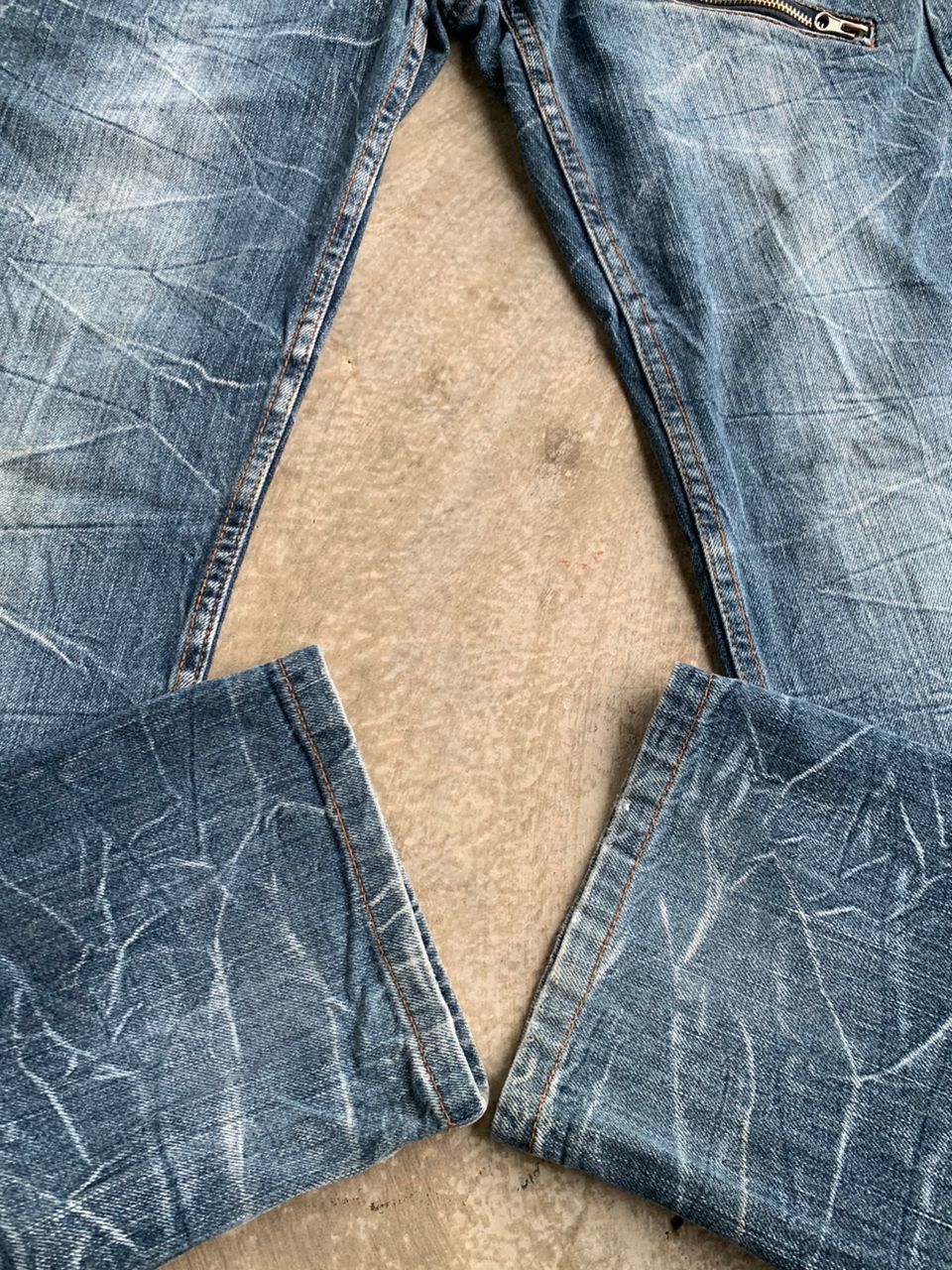 Designer × Japanese Brand Double Waist Crazy Lightning Wash Jeans Size US 32 / EU 48 - 10 Thumbnail