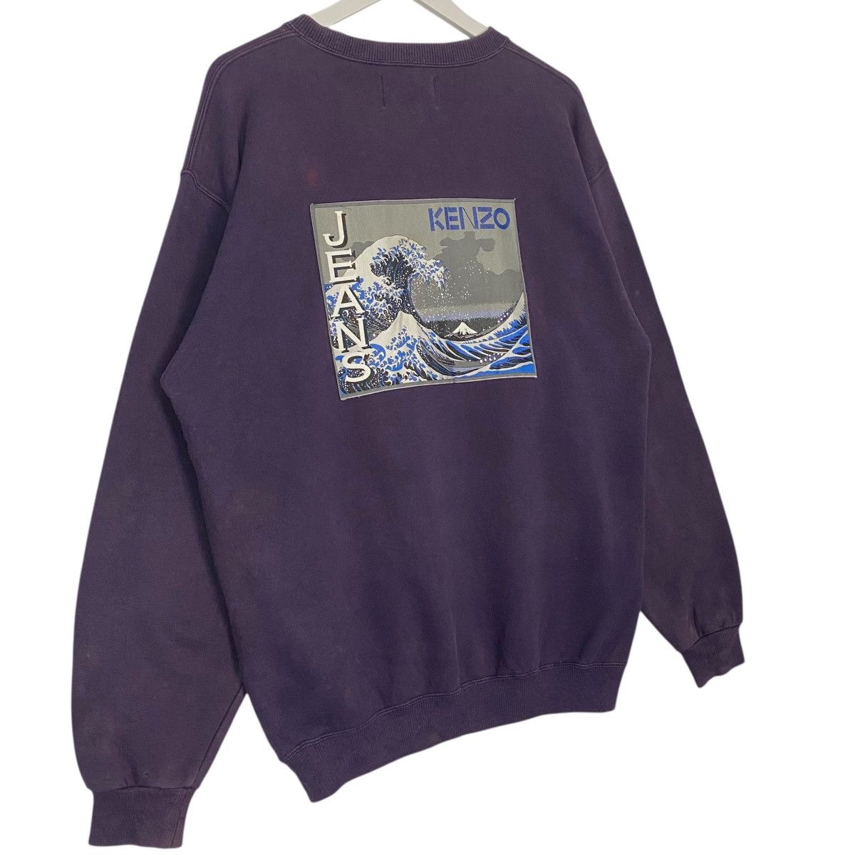 Vintage Vintage 90s Kenzo Embroidered Sweatshirt Crewneck Purple Size US L / EU 52-54 / 3 - 7 Thumbnail
