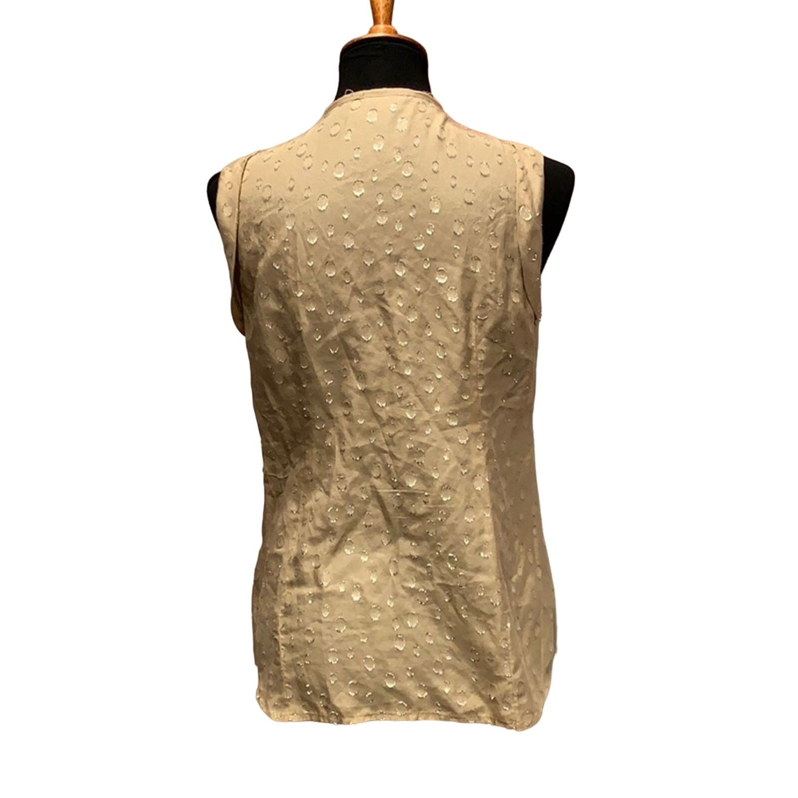 Ann Taylor Ann Taylor Women Size 6 Silk Blend Metal Sleeveless Tank Top Size S / US 4 / IT 40 - 3 Thumbnail