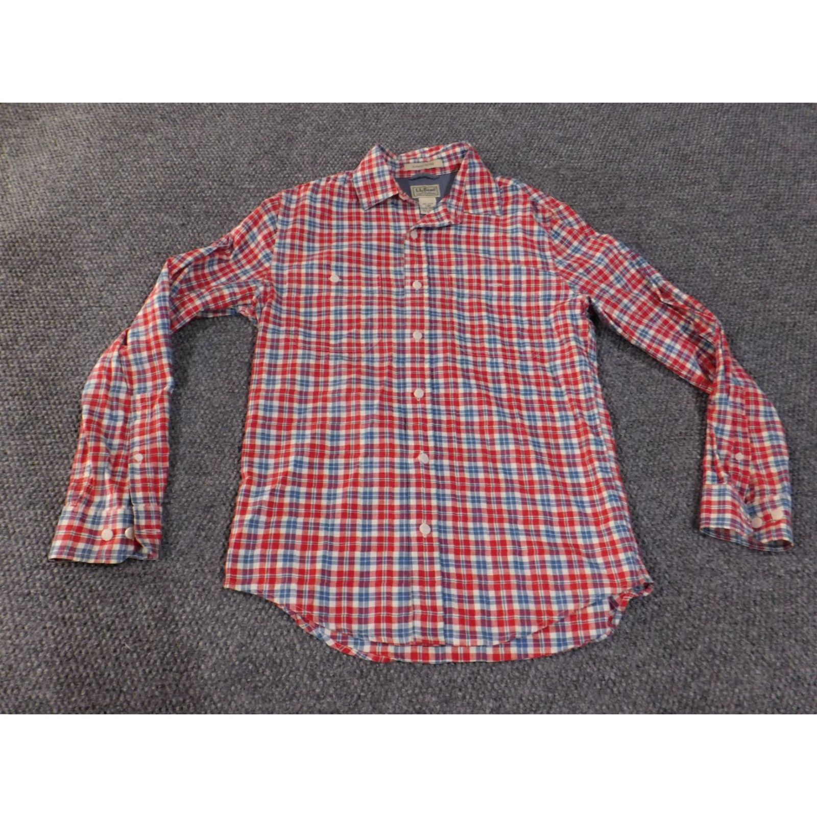 Vintage VINTAGE LL Bean Shirt Mens Small Red Blue Plaid Slightly Fitted Button Up Cotton Casual Size US S / EU 44-46 / 1 - 4 Thumbnail