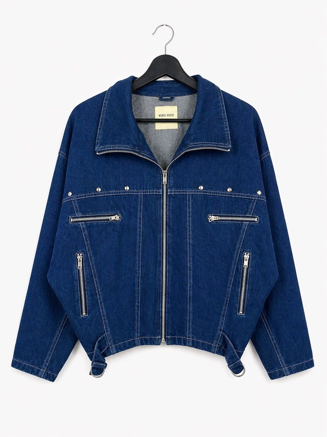 Japanese Brand Vintage WORDS WORTH Denim Cropped Jacket Blue Zipper Utility Size M / US 6-8 / IT 42-44 - 1 Thumbnail