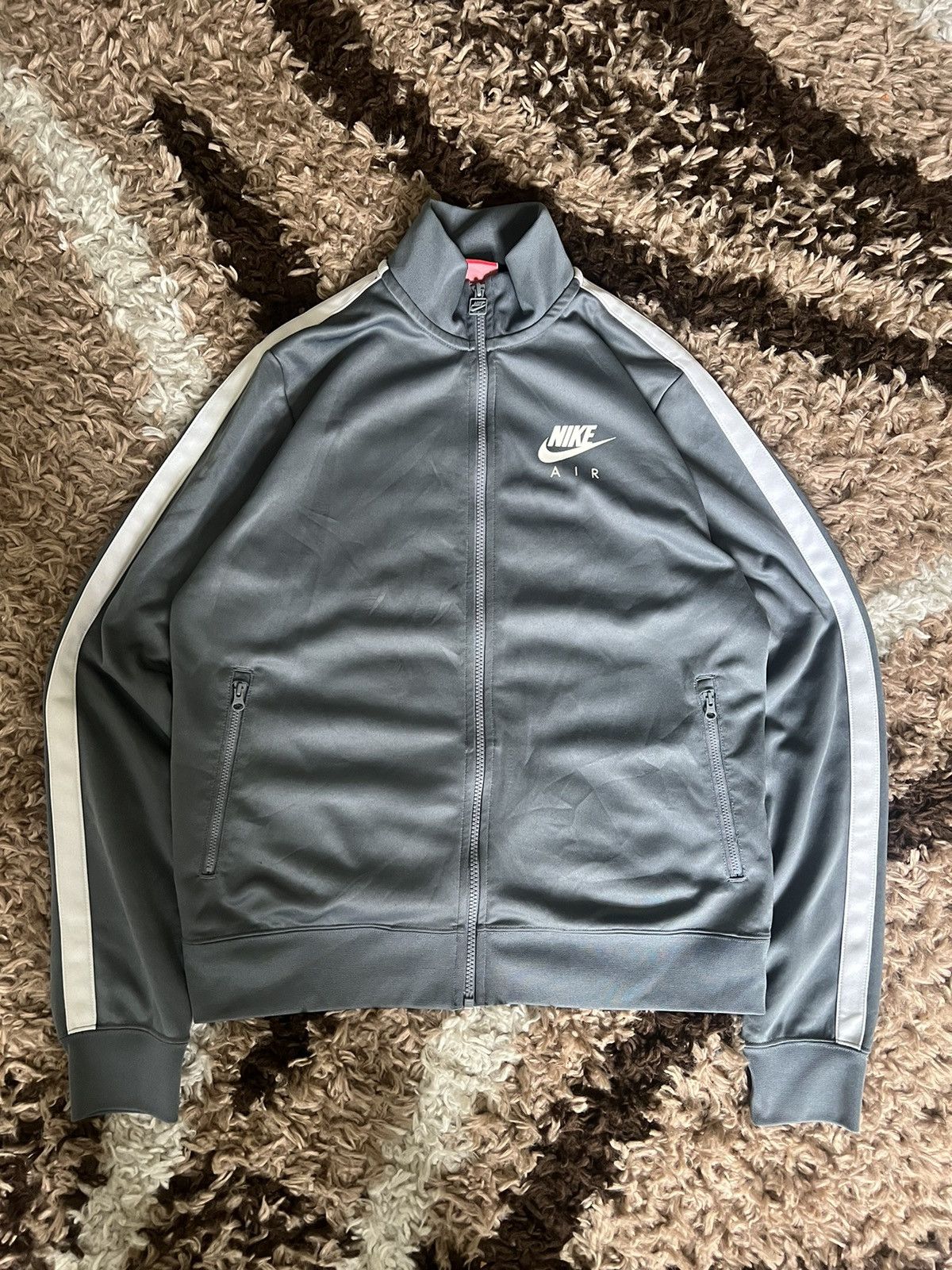 Nike Nike Grey White Full Zip Track Jacket Size US M / EU 48-50 / 2 - 1 Thumbnail