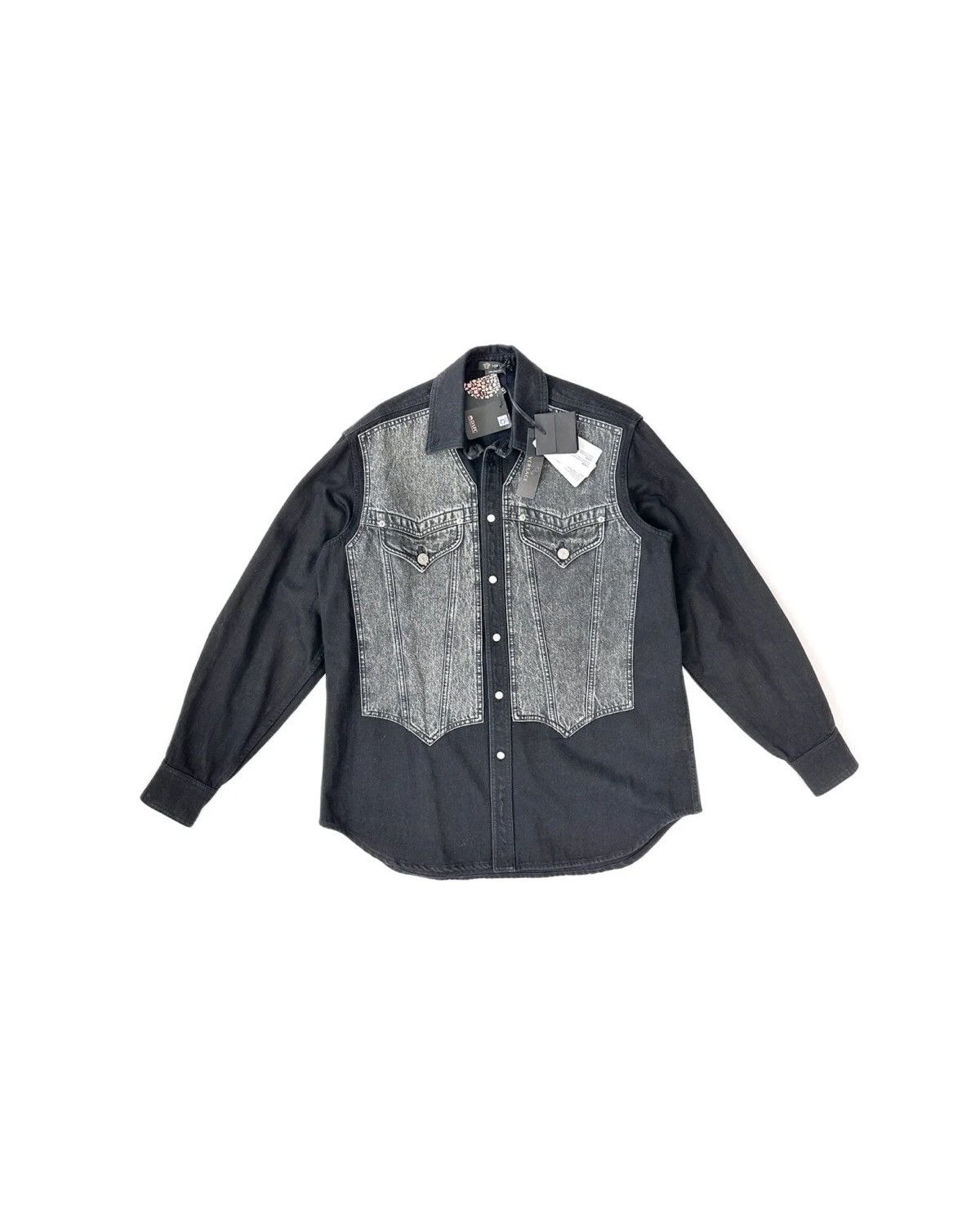 image of Versace Denim Shirt in Black, Men's (Size Medium)