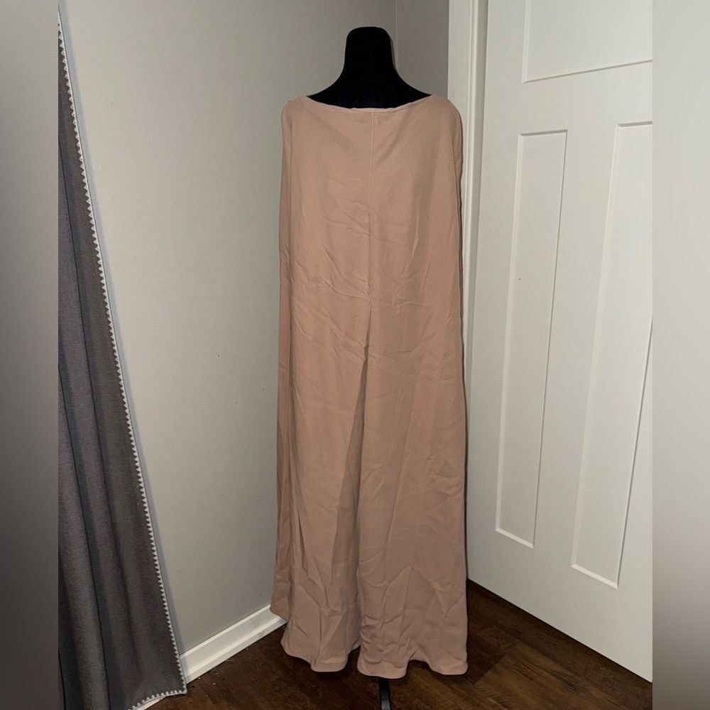 Valentino New | Valentino CAPE-EFFECT CUTOUT SILK MIDI DRESS IN BEIGE Size M / US 6-8 / IT 42-44 - 5 Thumbnail