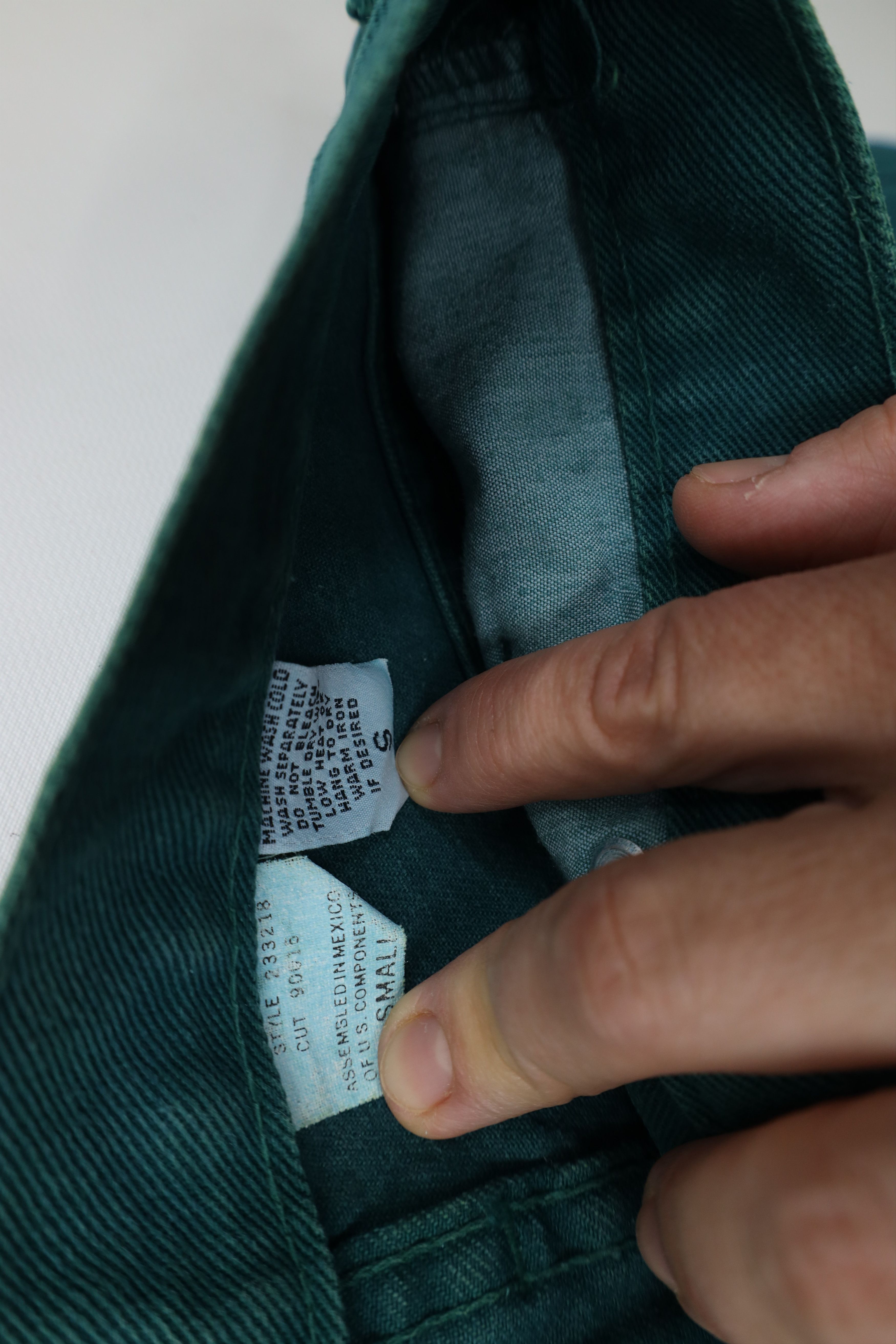 Vintage Vintage 90s Streetwear Relaxed Straight Leg Jeans Green Size 25" / US 0 / IT 36 - 8 Thumbnail