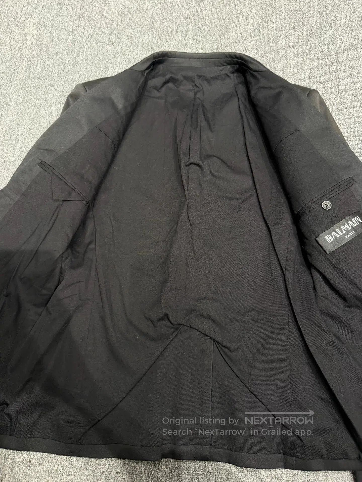 Balmain BALMAIN Men's Black Double-Breasted Suit Jacket. Size US M / EU 48-50 / 2 - 5 Thumbnail