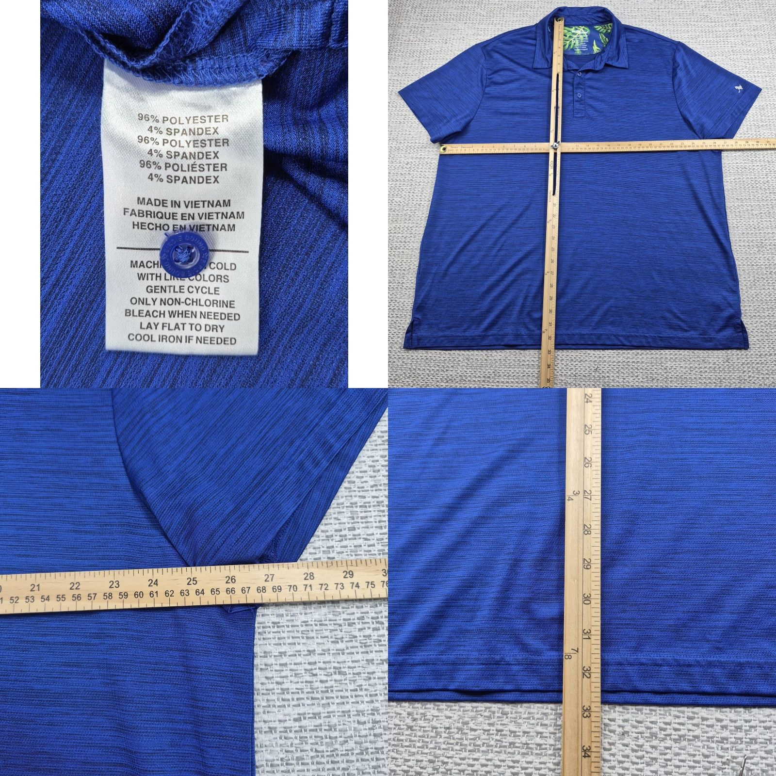 Vintage Birdie Bound Polo Shirt Mens 3XL Blue Stretch Solid Knit Tech Shirt Polo Mens 3XL Blue Size US XXL / EU 58 / 5 - 8 Thumbnail
