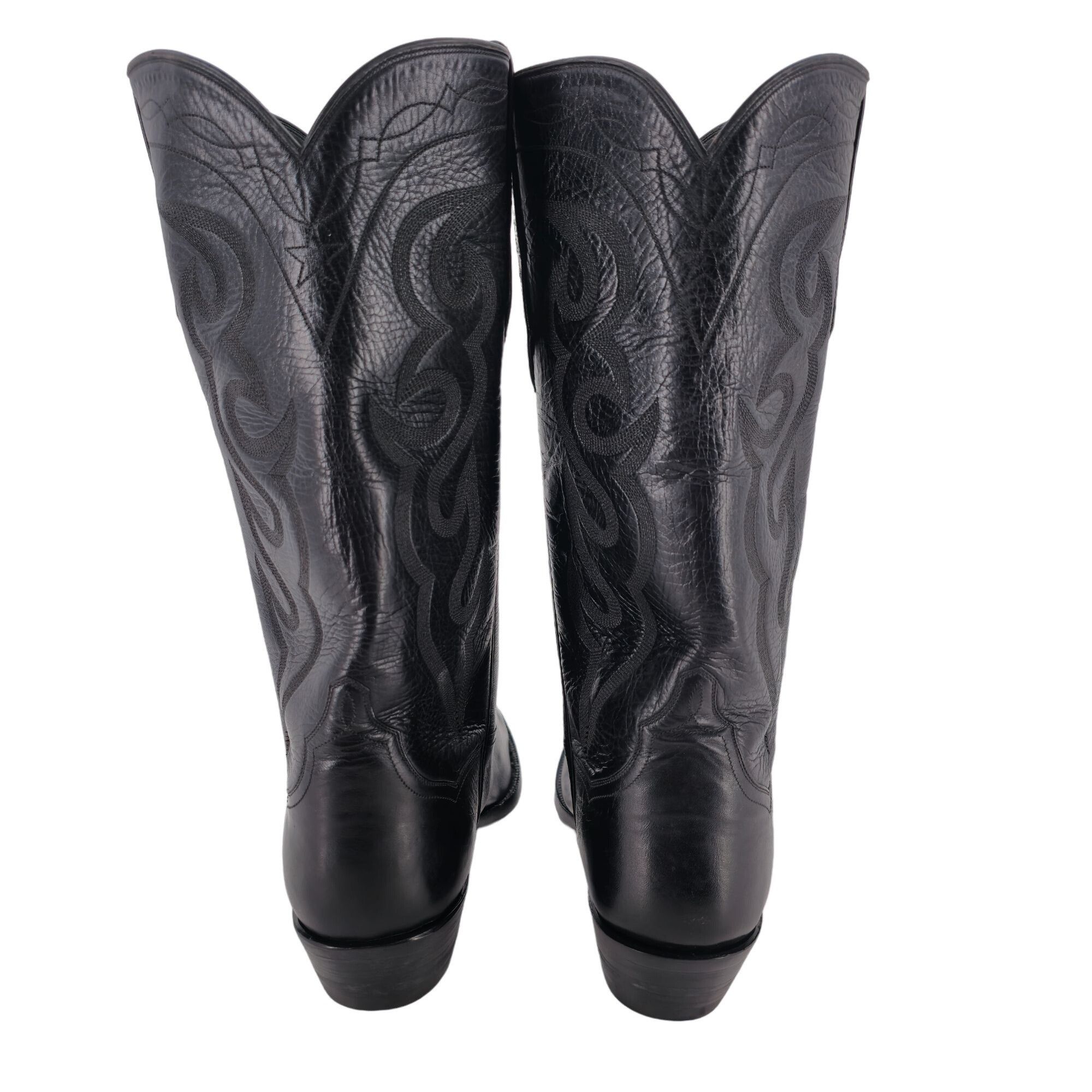 Other J.B. Hill Mens 10EE Wide Black Leather Cowboy Western Boots Size US 10 / EU 43 - 3 Thumbnail